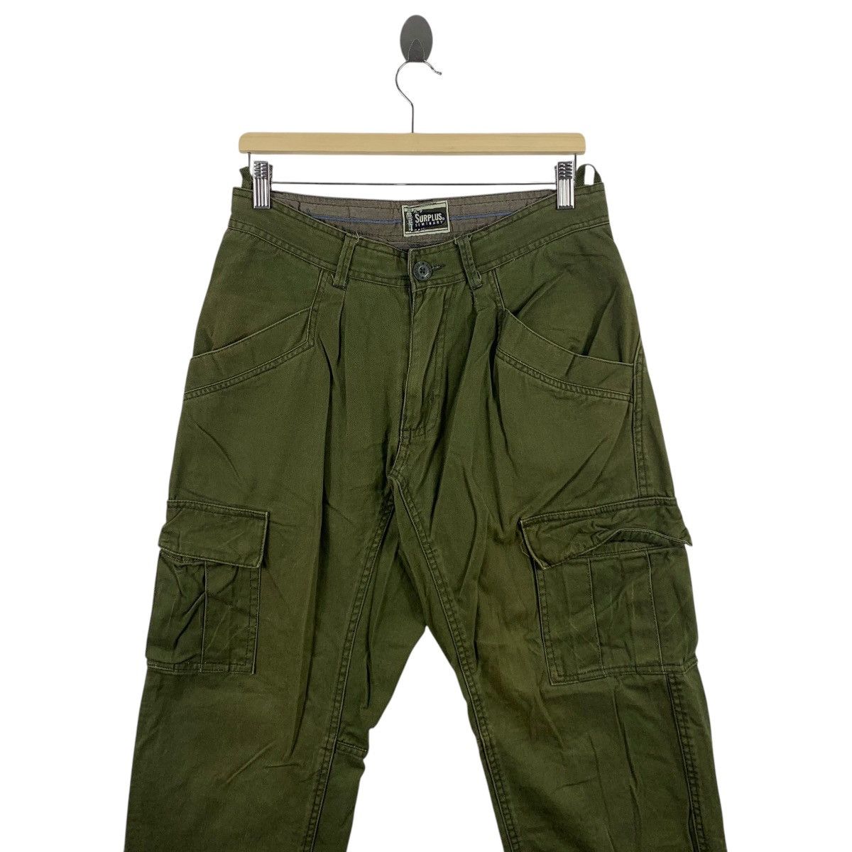 Japanese Brand SURPLUS SEMINARY Army colour cargo pants Size US 31 - 2 Thumbnail