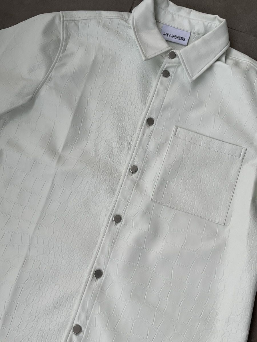 Han Kjobenhavn !DS! SS21 Han Kjobenhavn White Croc Skin Summer Shirt Size US M / EU 48-50 / 2 - 9 Thumbnail