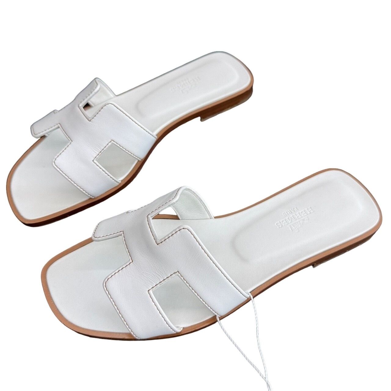 Hermes Hermès Oran White Leather Sandals Size 36 Size US 6 / IT 36 - 1 Thumbnail