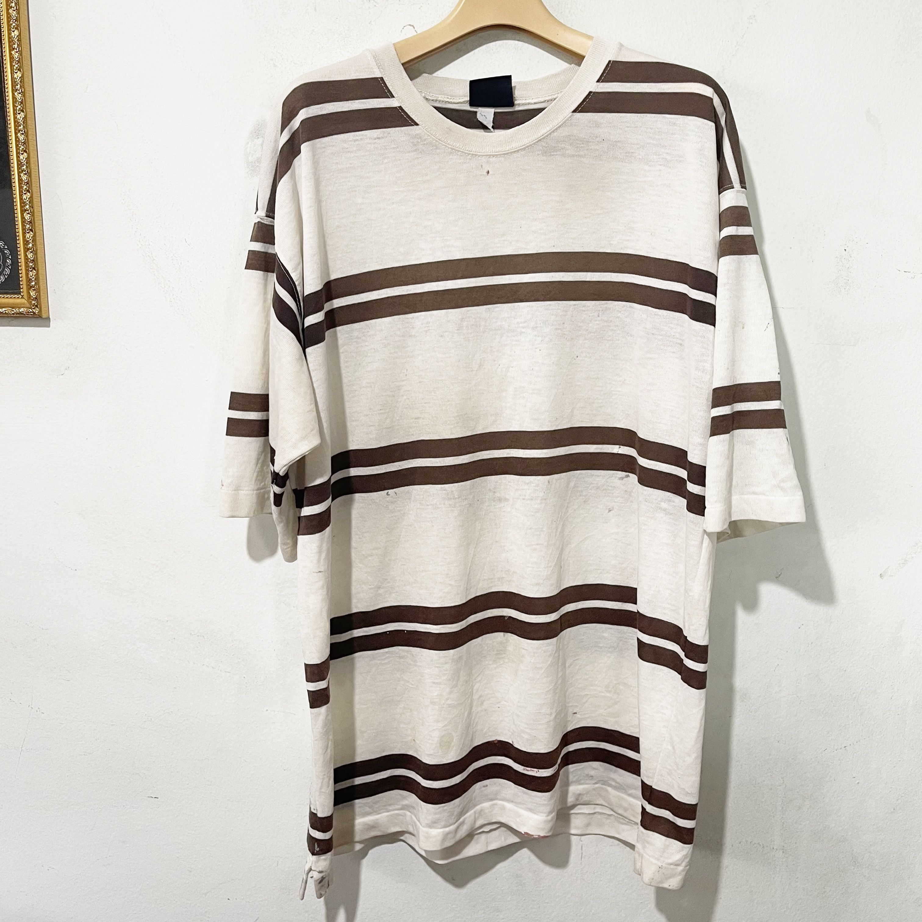 Vintage Vintage 90s Striped Shirt Size XL Size US L / EU 52-54 / 3 - 1 Thumbnail