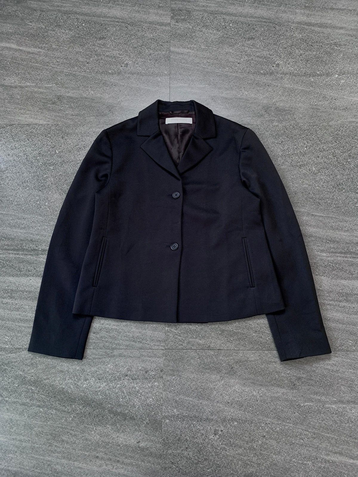Miu Miu FREE TAX! 2000s Polyester Blazer cropped Jacket - Medium Size M / US 6-8 / IT 42-44 - 1 Thumbnail