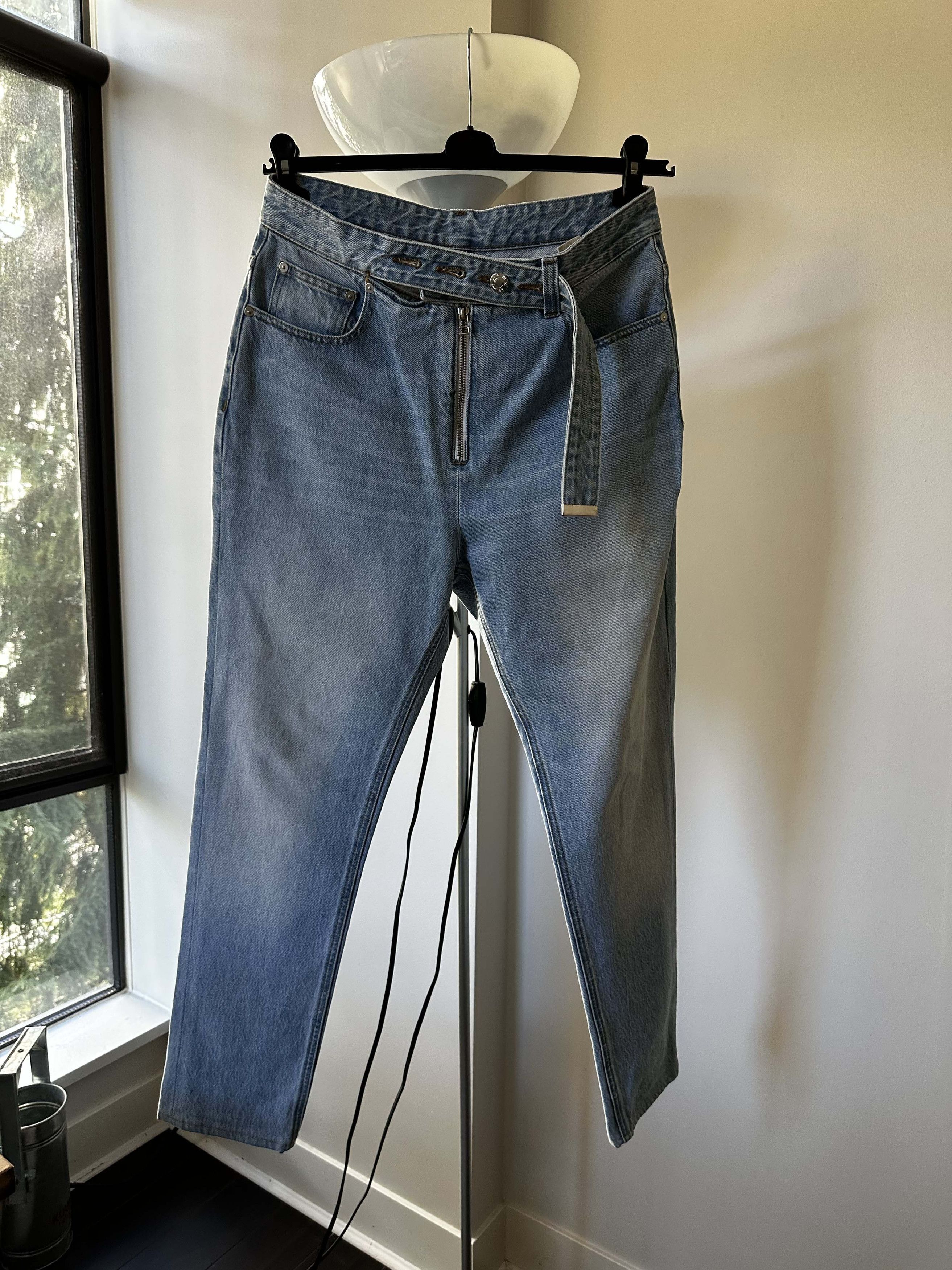 Helmut Lang Shayne Oliver Belt Slim Straight Light Blue Jeans Size US 29 - 1 Thumbnail
