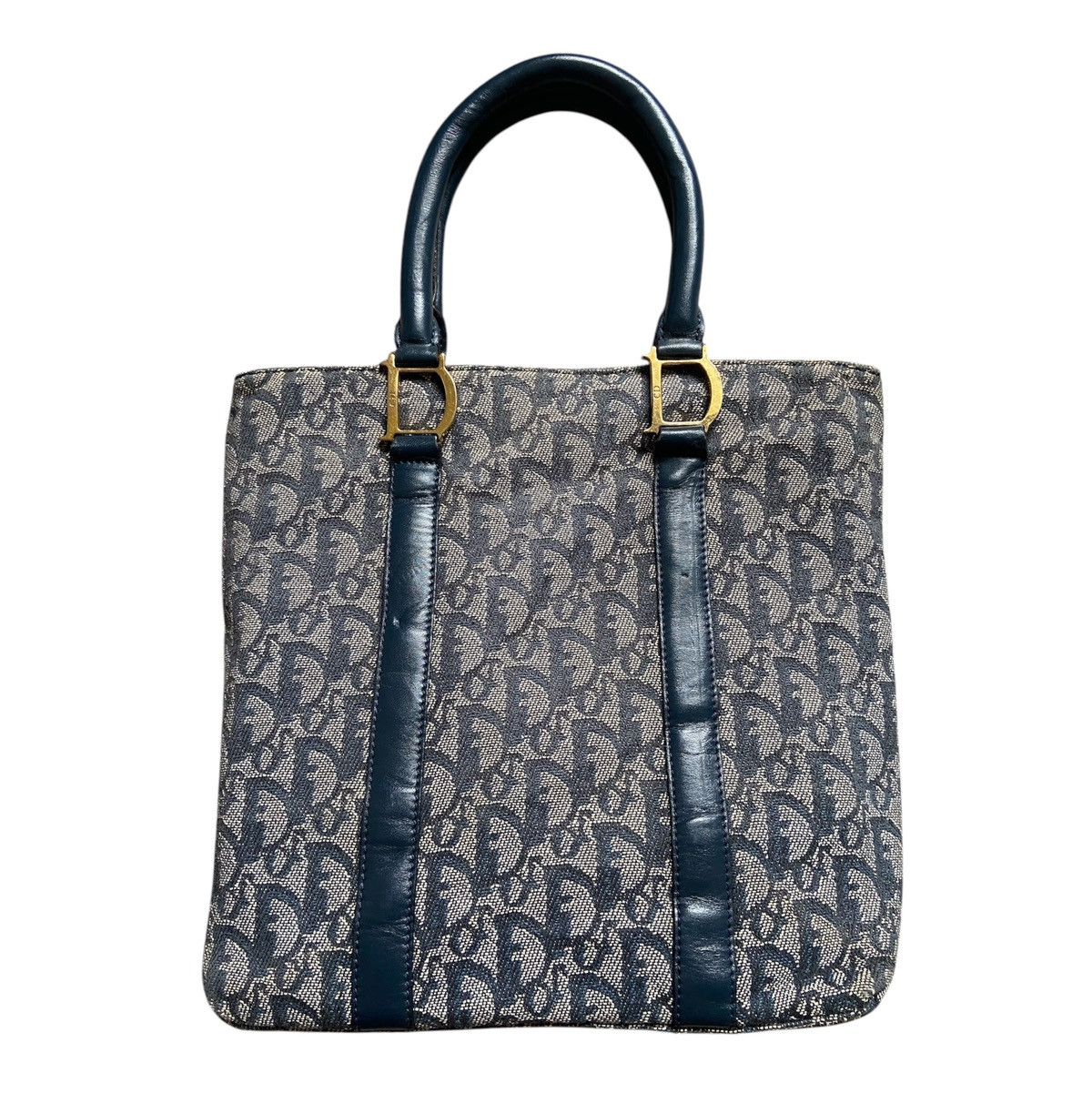 Christian Dior Monsieur × Dior Christian Dior Oblique Trotter D Logo Navy Blue Tote Bag Size ONE SIZE - 2 Thumbnail