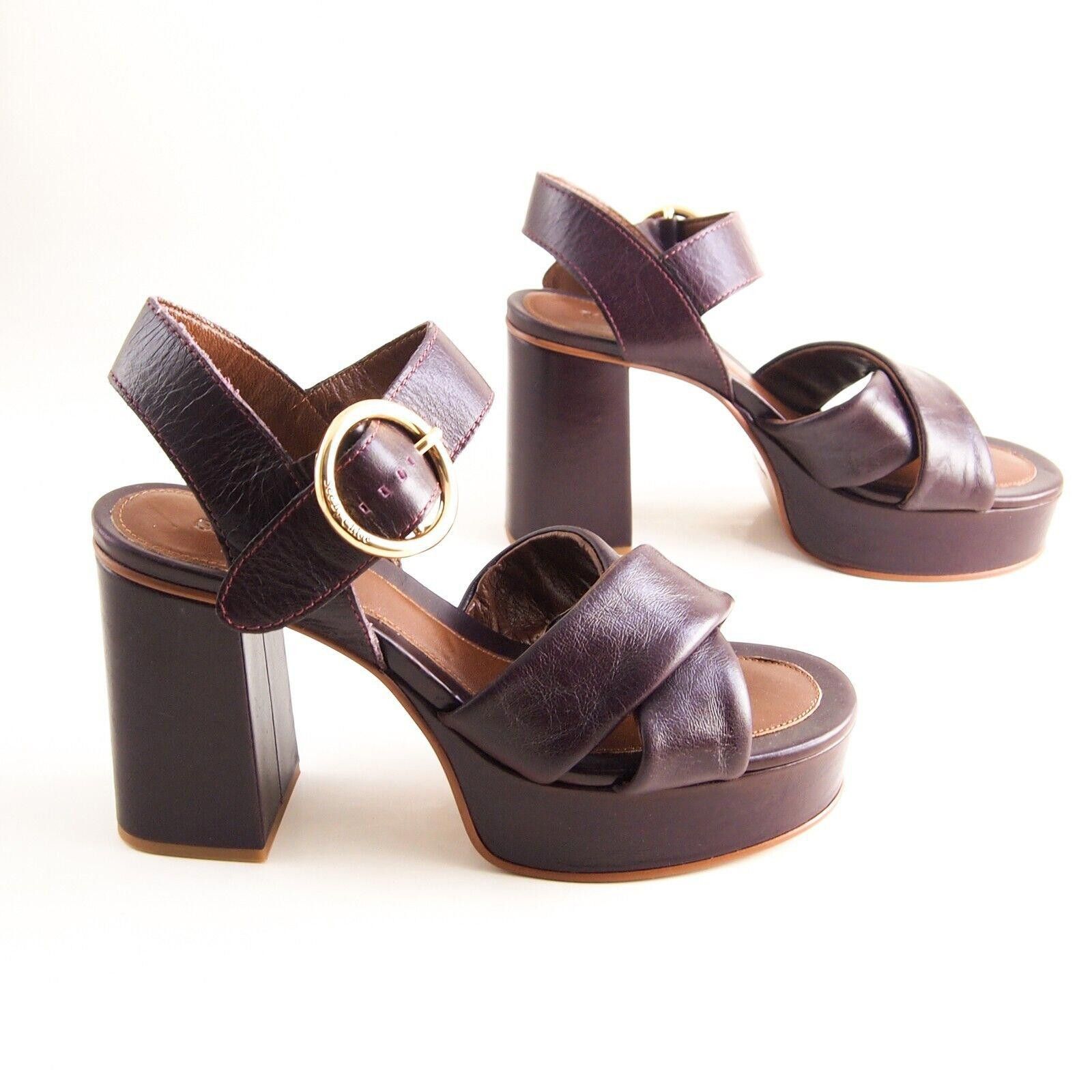 See by Chloe See by Chloe Lyna Sandals Heels Burgundy Leather EU 41 US 11 Size US 11 / IT 41 - 4 Thumbnail