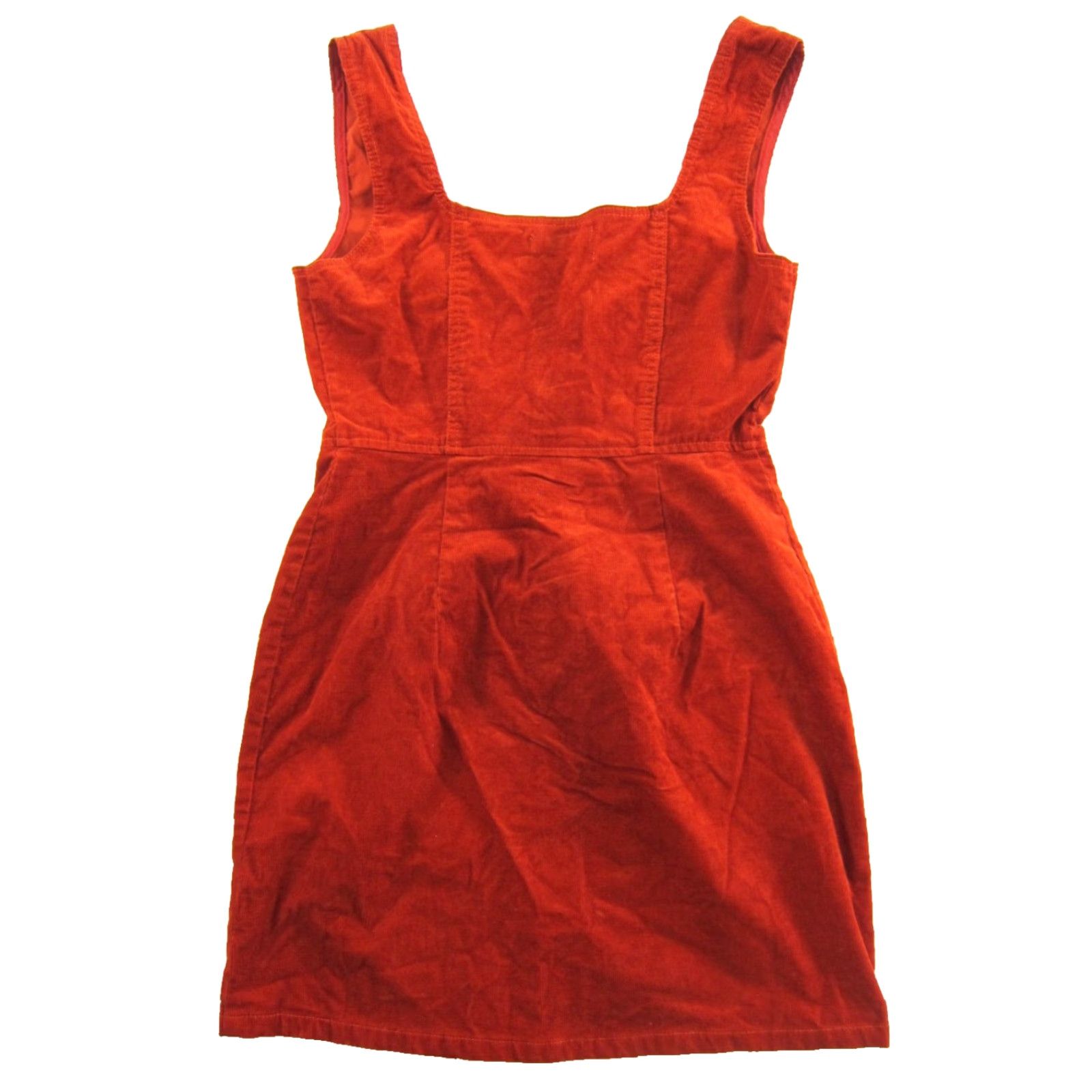 Urban Outfitters Urban Outfitters Shirt Dress 4 Orange Corduroy Stretch Snap Button Down Tank Dress Womens 90s Vintage Size S / US 4 / IT 40 - 2 Thumbnail