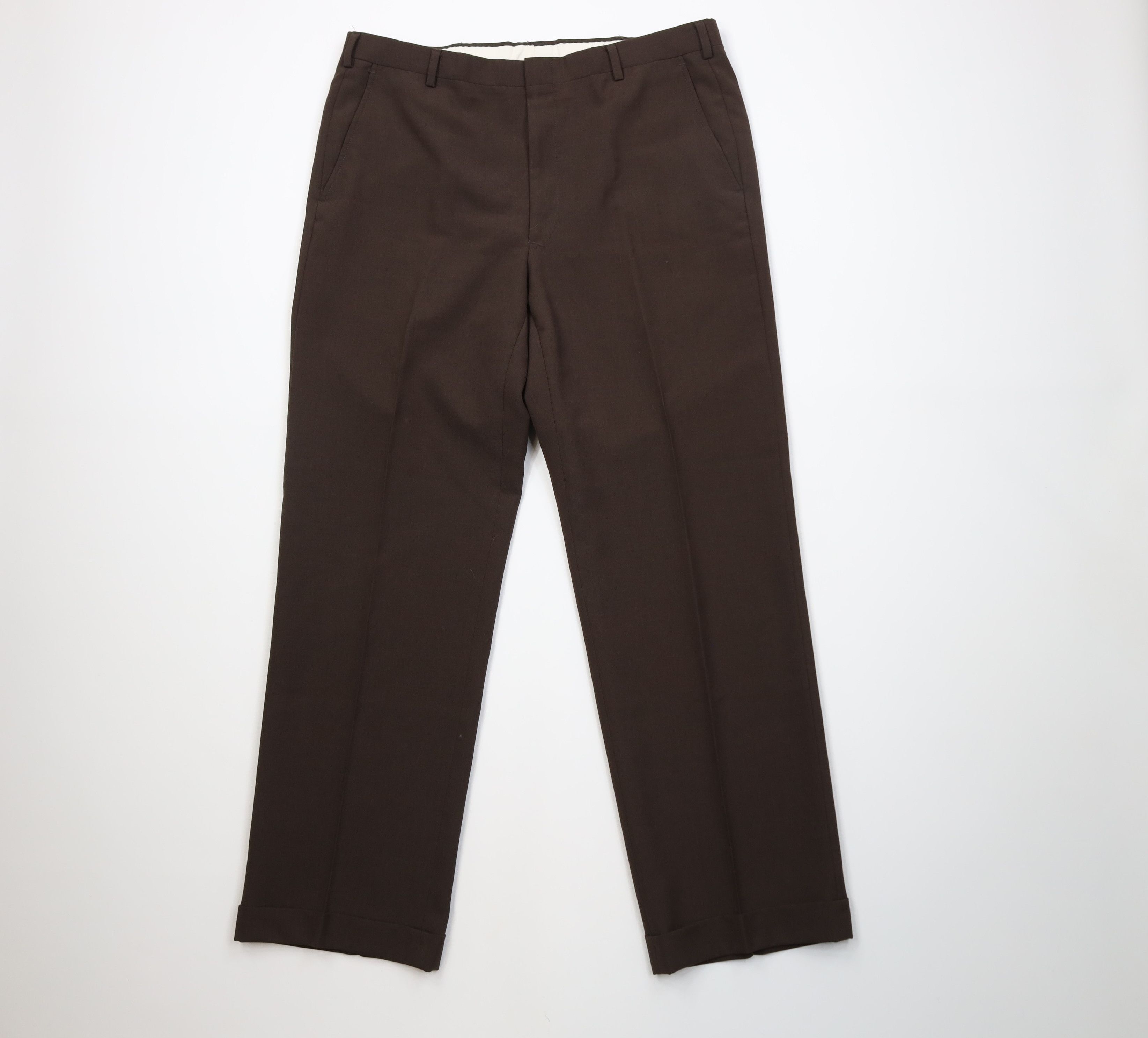 Vintage Vintage 70s Streetwear Wide Leg Chino Pants Brown USA Size US 36 / EU 52 - 1 Thumbnail