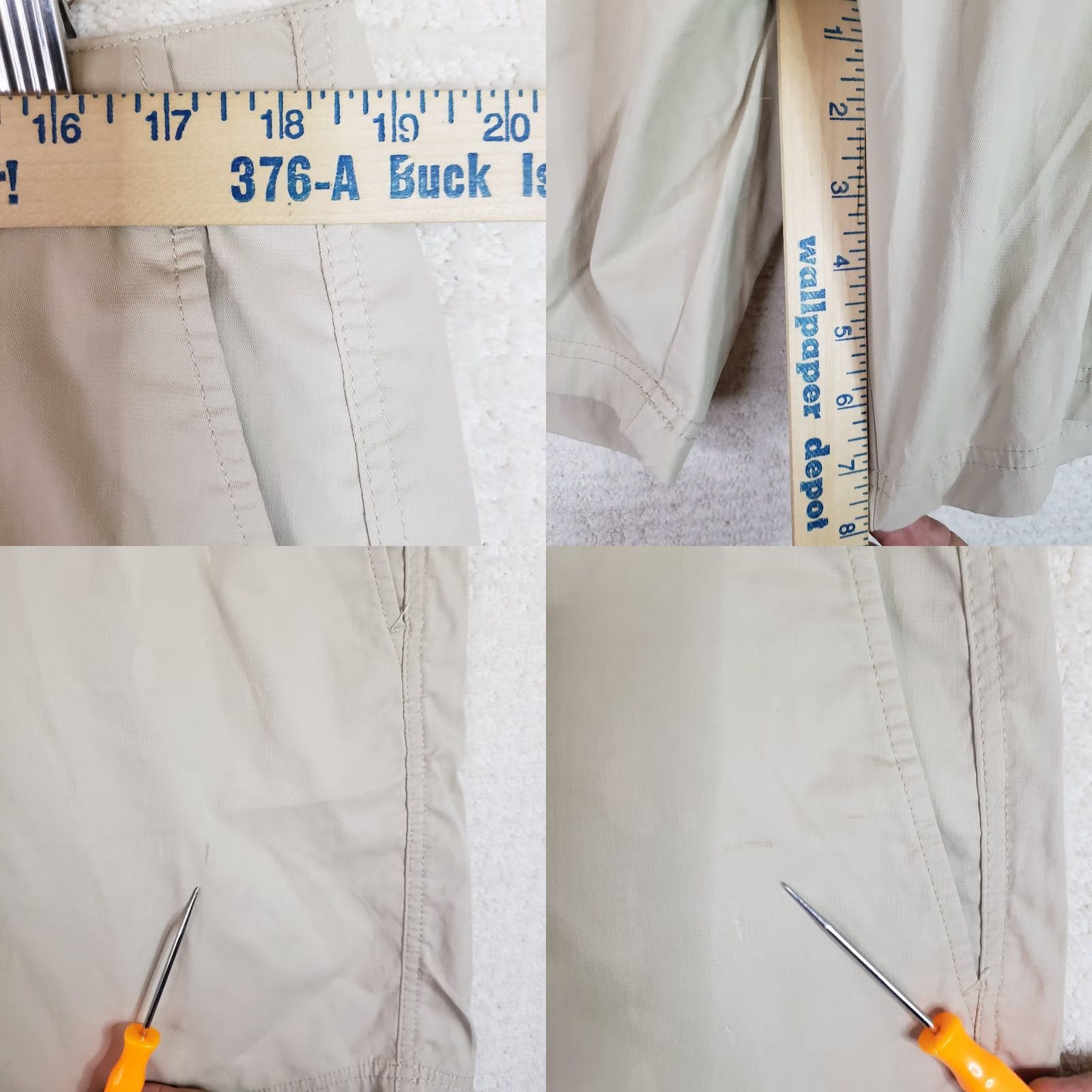 Vintage Duck Head Men's Casual Shorts Size 37 Beige Cotton Nylon Activewear Short Cargo Regular Inseam 8 in UV Quick Dry Moisture Wicking Size US 37 - 9 Thumbnail