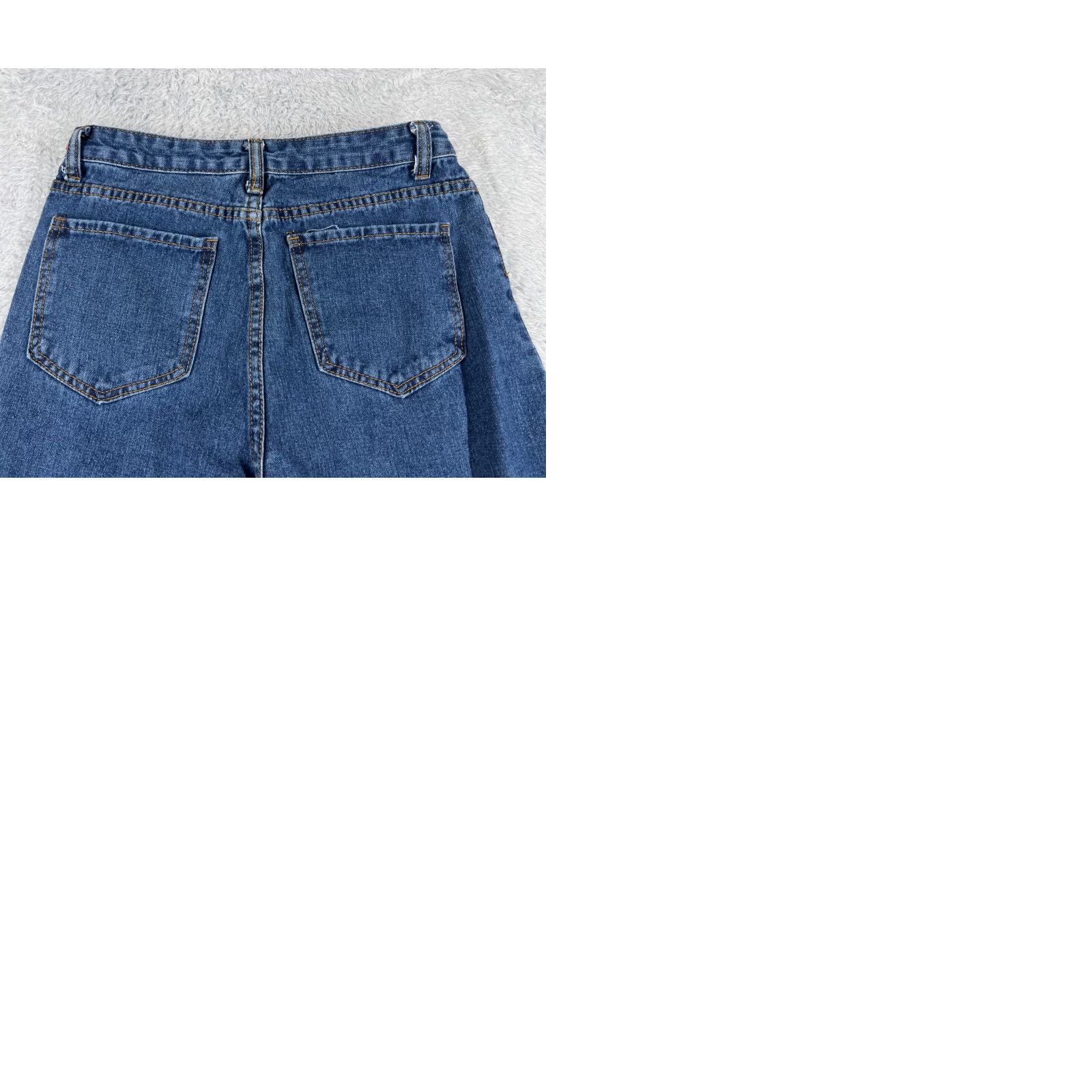Vintage VINTAGE Jeans Women 26 Blue Denim Straight Leg Crop Patchwork High Rise Cotton 26x26 5-Pocket Design Modern Western Womens Jeans Size 26" / US 2 / IT 38 - 10 Thumbnail