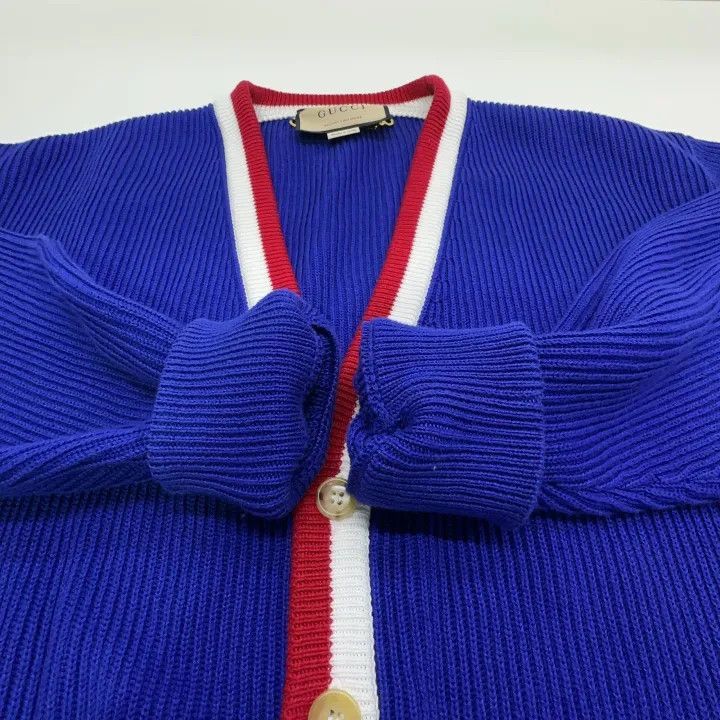 Gucci Gucci Gucci Blue Striped Knit Cardigan for Men -2506 Size US S / EU 44-46 / 1 - 7 Thumbnail