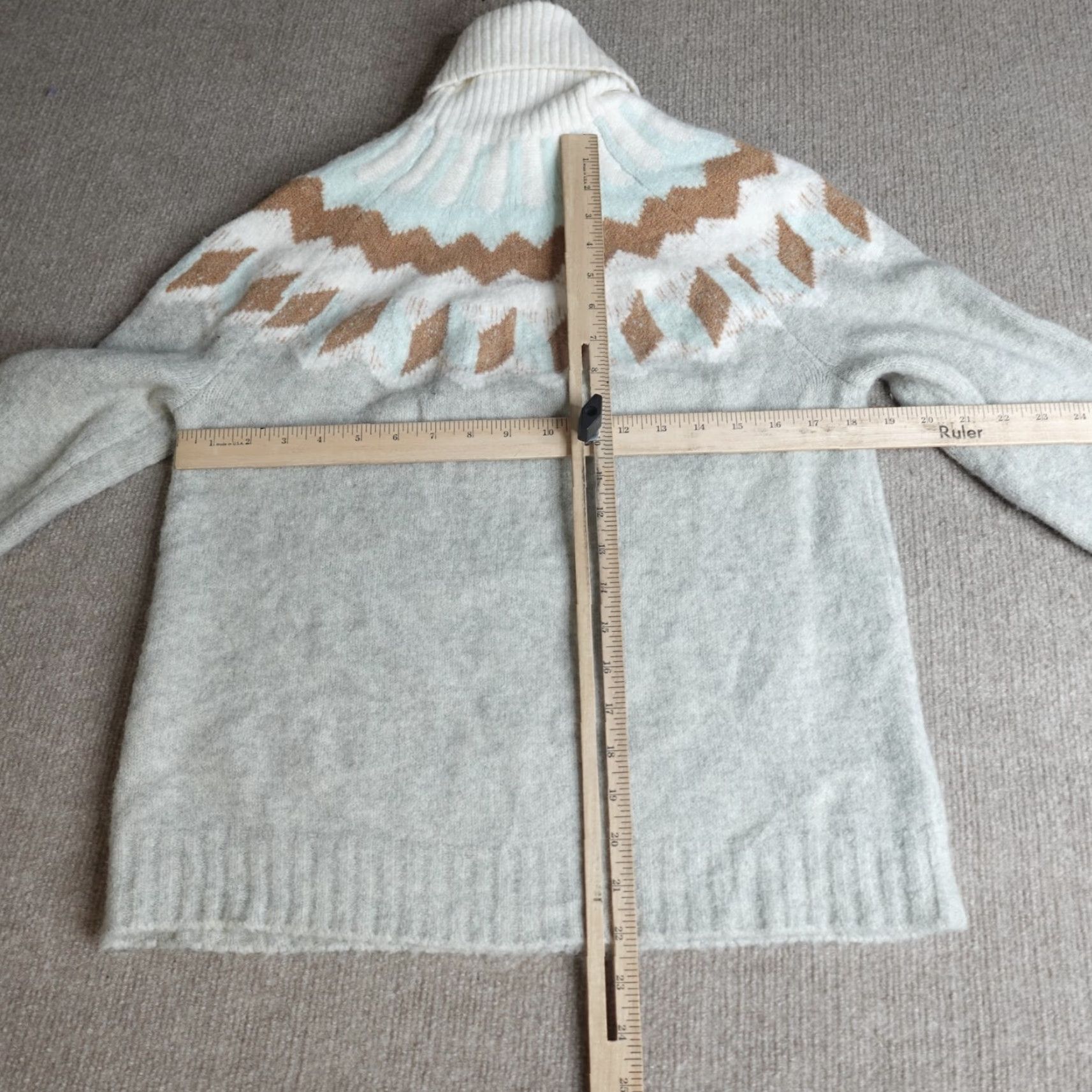 J.Crew J.Crew Womens Sweater Raglan Gray Alpaca Wool Fair Isle Crew Neck Small Pullover Ladies Girls Ladies? Size S / US 4 / IT 40 - 5 Thumbnail