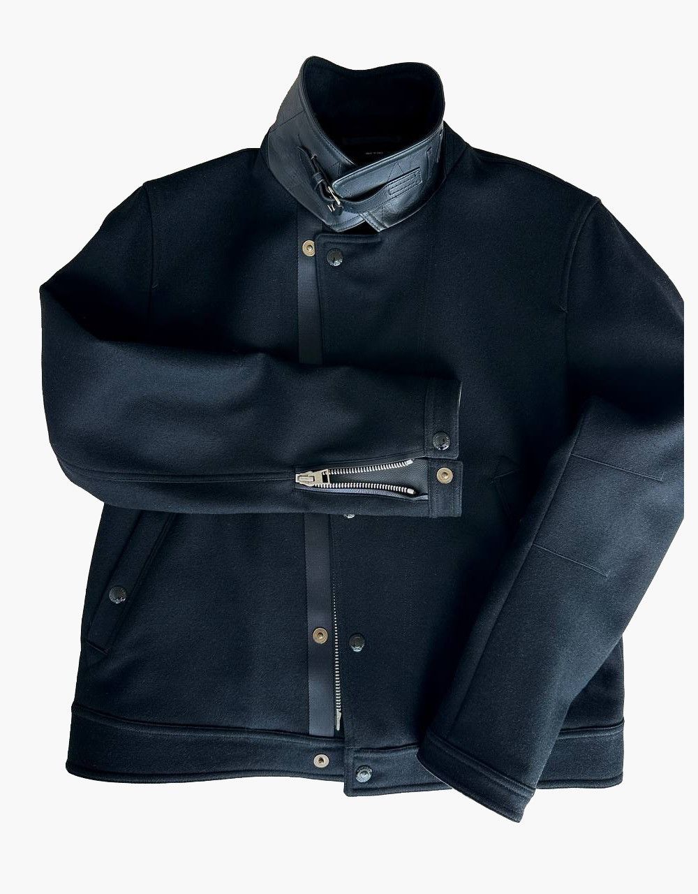 Tom Ford Tom Ford Men's Wool/Calf Leather Trim Jacket Size US L / EU 52-54 / 3 - 9 Thumbnail