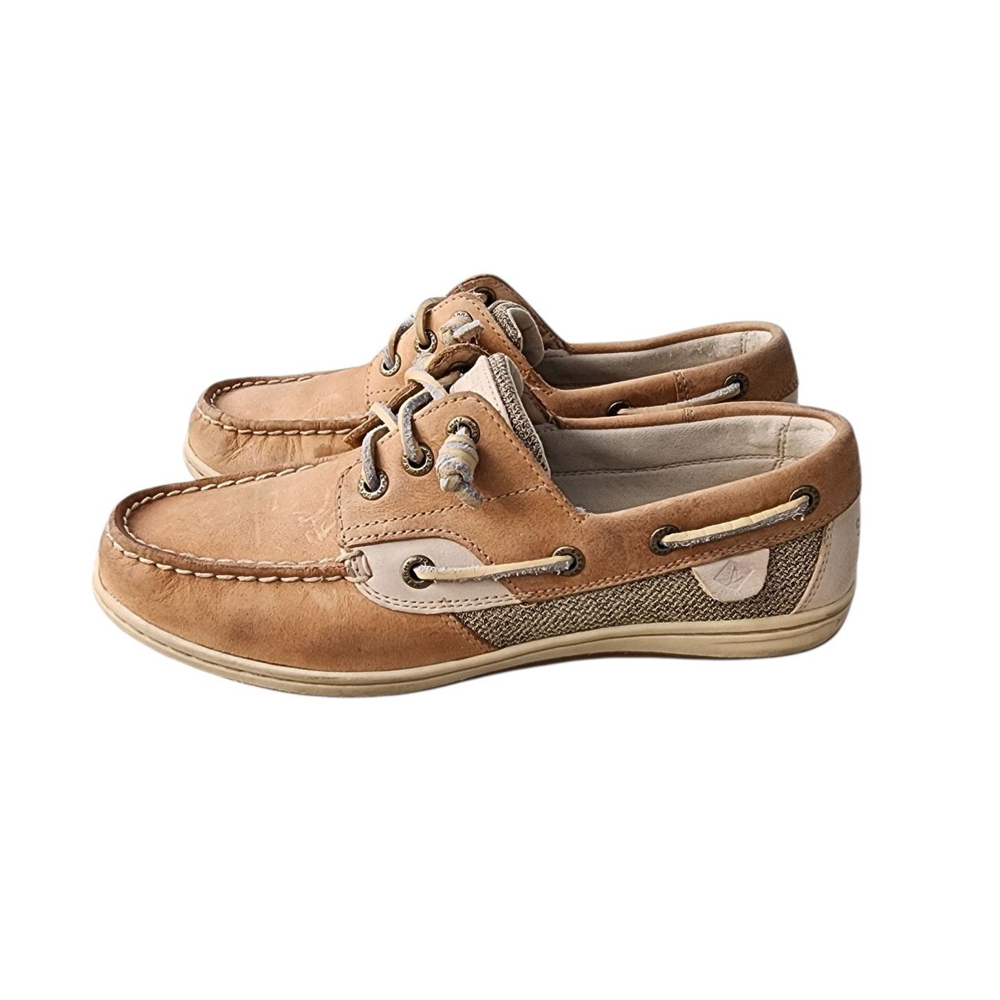 Sperry Sperry Songfish Linen Oat Leather Top Sider Boat Shoes 8 Size US 8 / IT 38 - 9 Thumbnail