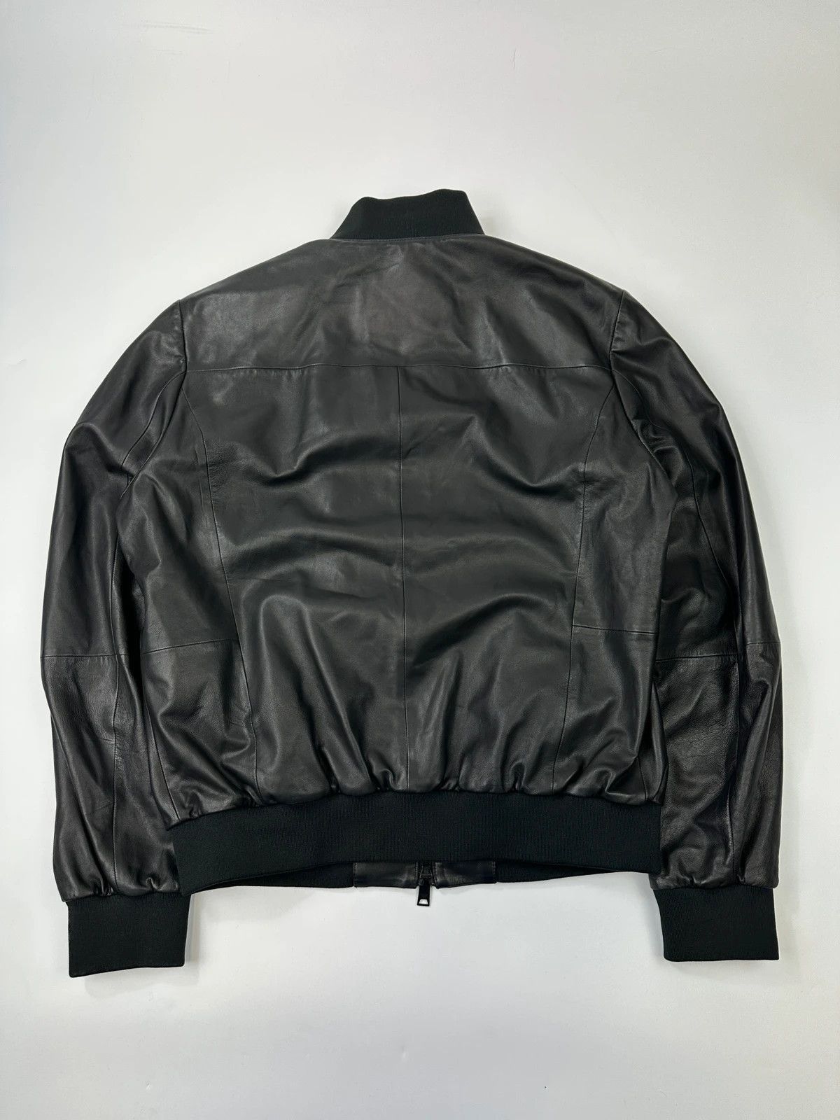 Emporio Armani Emporio Armani FW2019 Black Lamb Leather Bomber Jacket Size US M / EU 48-50 / 2 - 5 Thumbnail