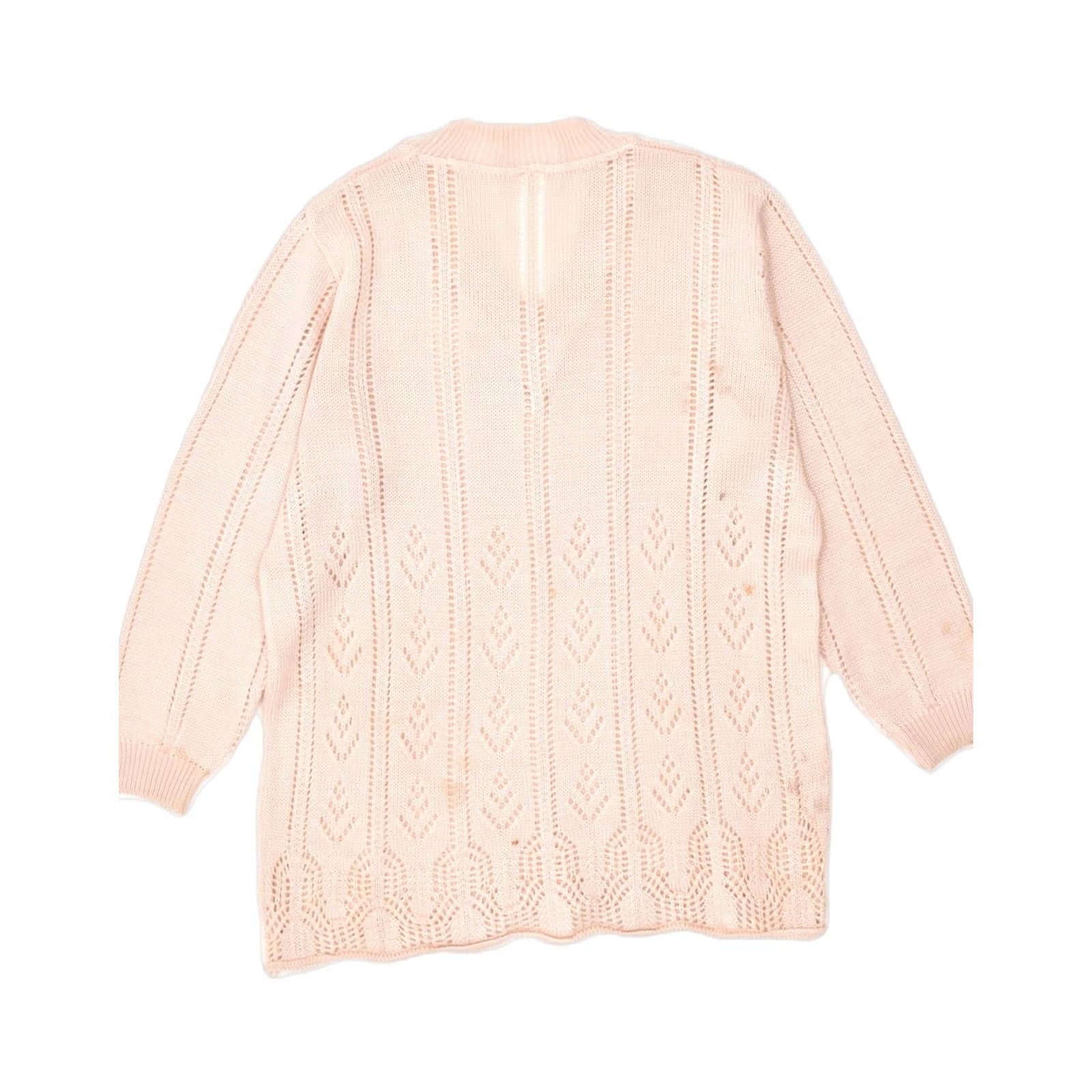 Pinko VINTAGE Womens Jumper Sweater UK 14 Large Pink Cotton 3/4 Sleeve V-Neck Size L / US 10 / IT 46 - 2 Thumbnail