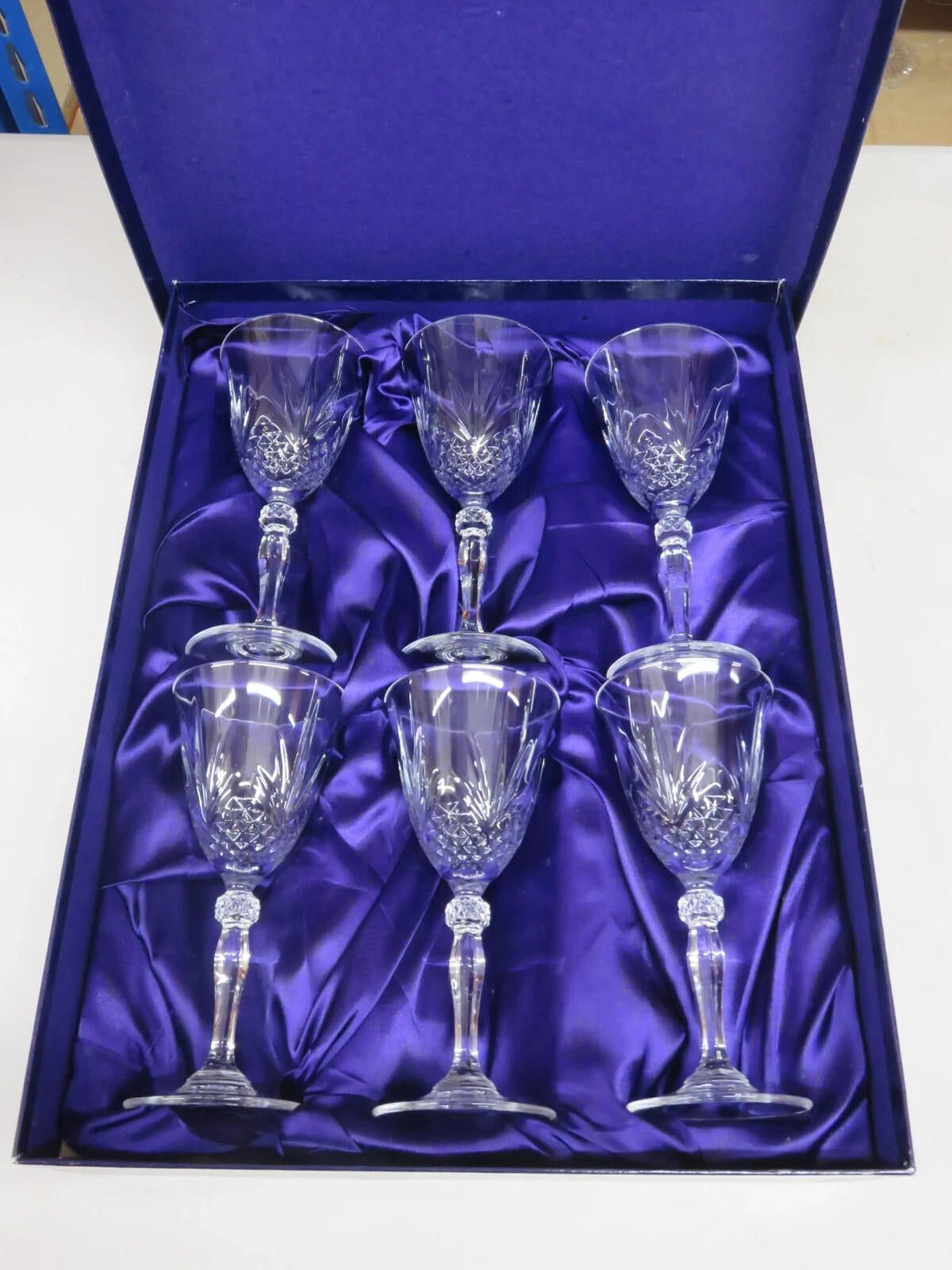 Other 6 x Edinburgh Crystal Cut Glass Wine Glasses 6 3/4"- Boxed Size ONE SIZE - 3 Thumbnail