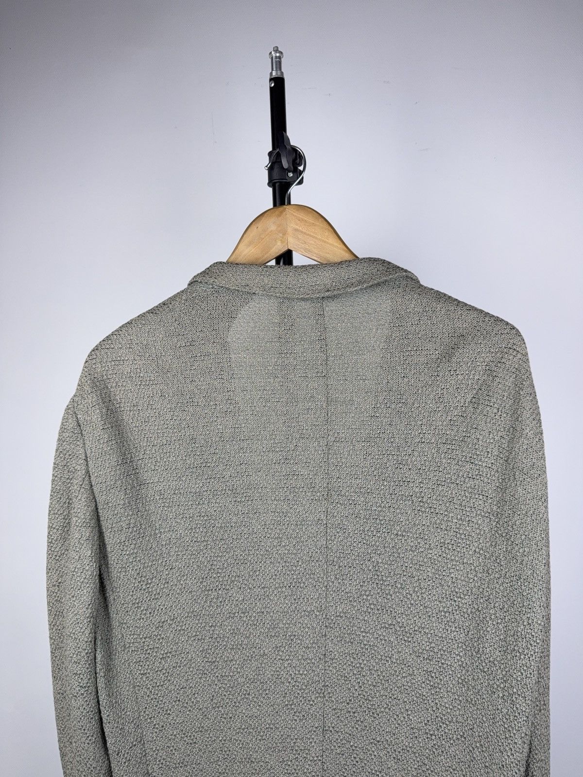 Hugo Boss Luxury Hugo Boss Stretch Knit Blazer Textured Gray Jacket Size 44R - 8 Thumbnail