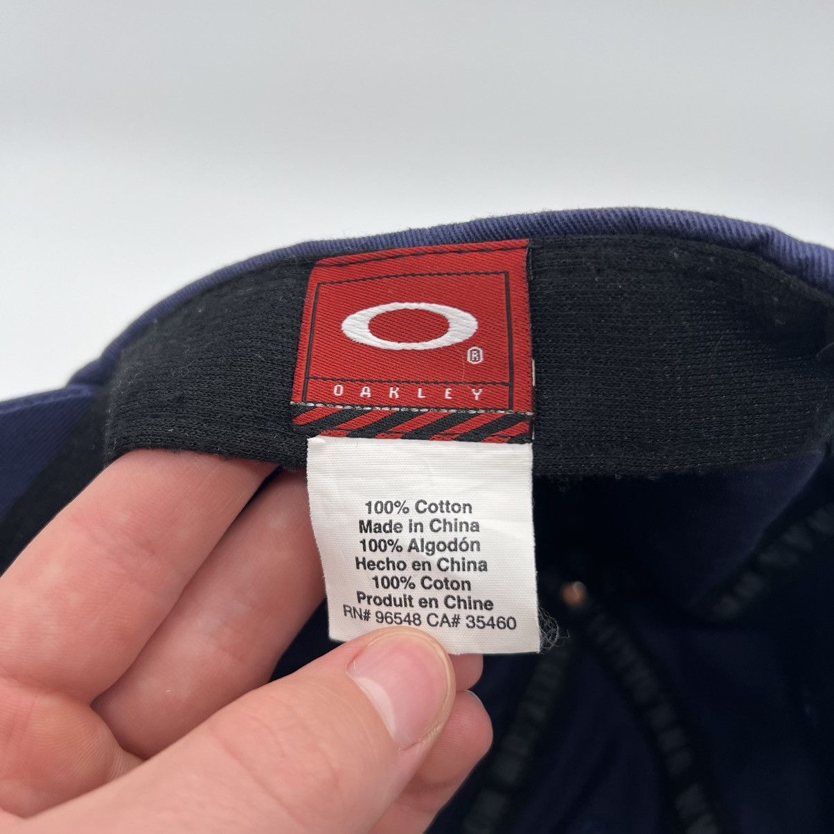 Oakley Rare Oakley Hat Navy Blue Vintage Red Label Y2K Baseball Cap Size ONE SIZE - 10 Thumbnail