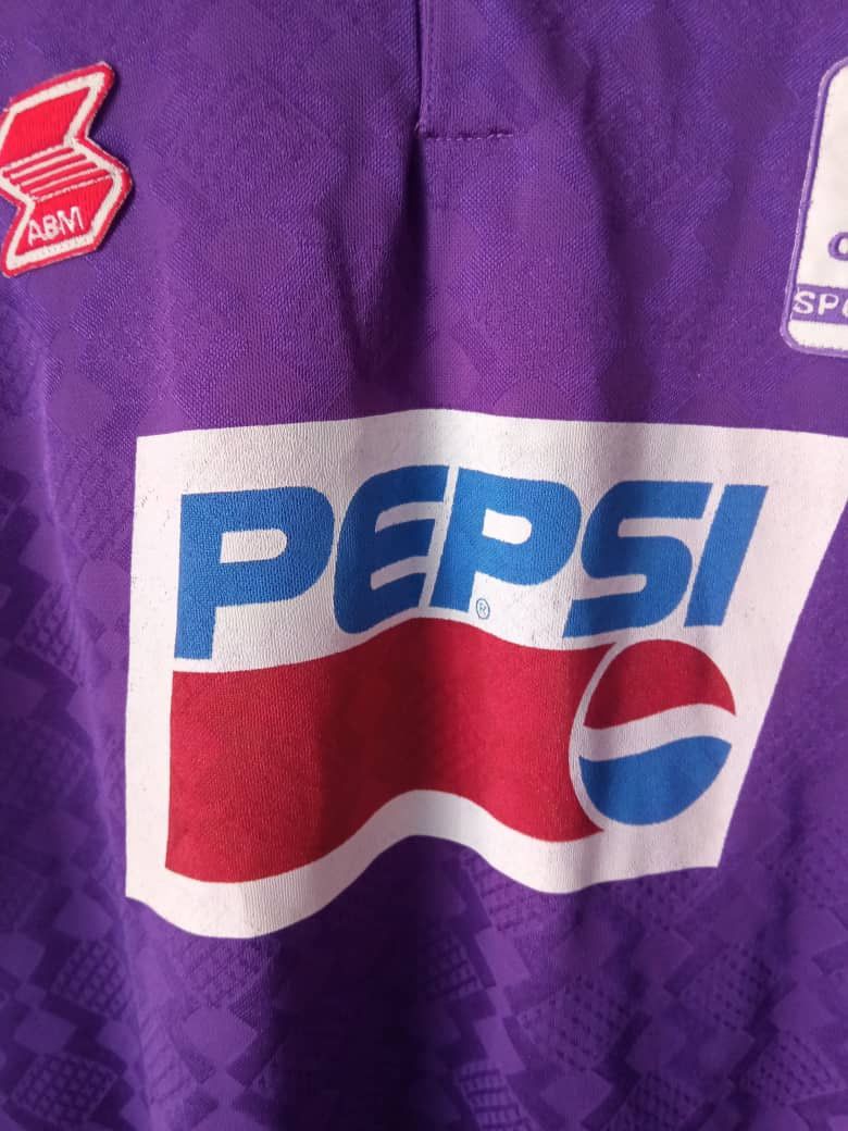 Vintage Rare Cenisia Calcio 90s ABM Match worn PEPSI Jersey Purple Size US L / EU 52-54 / 3 - 5 Thumbnail