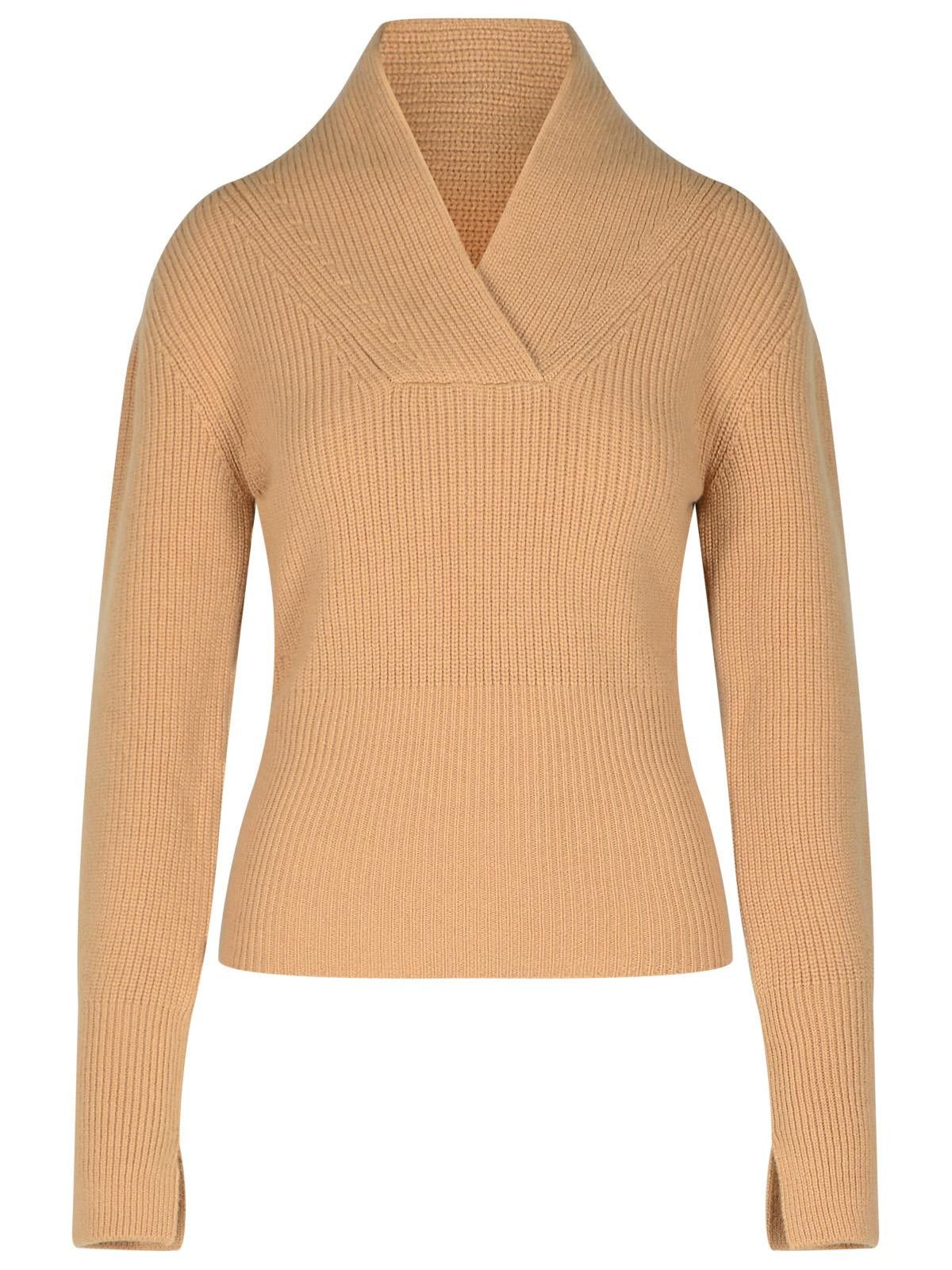 PATOU Beige Wool Blend Turtleneck Sweater