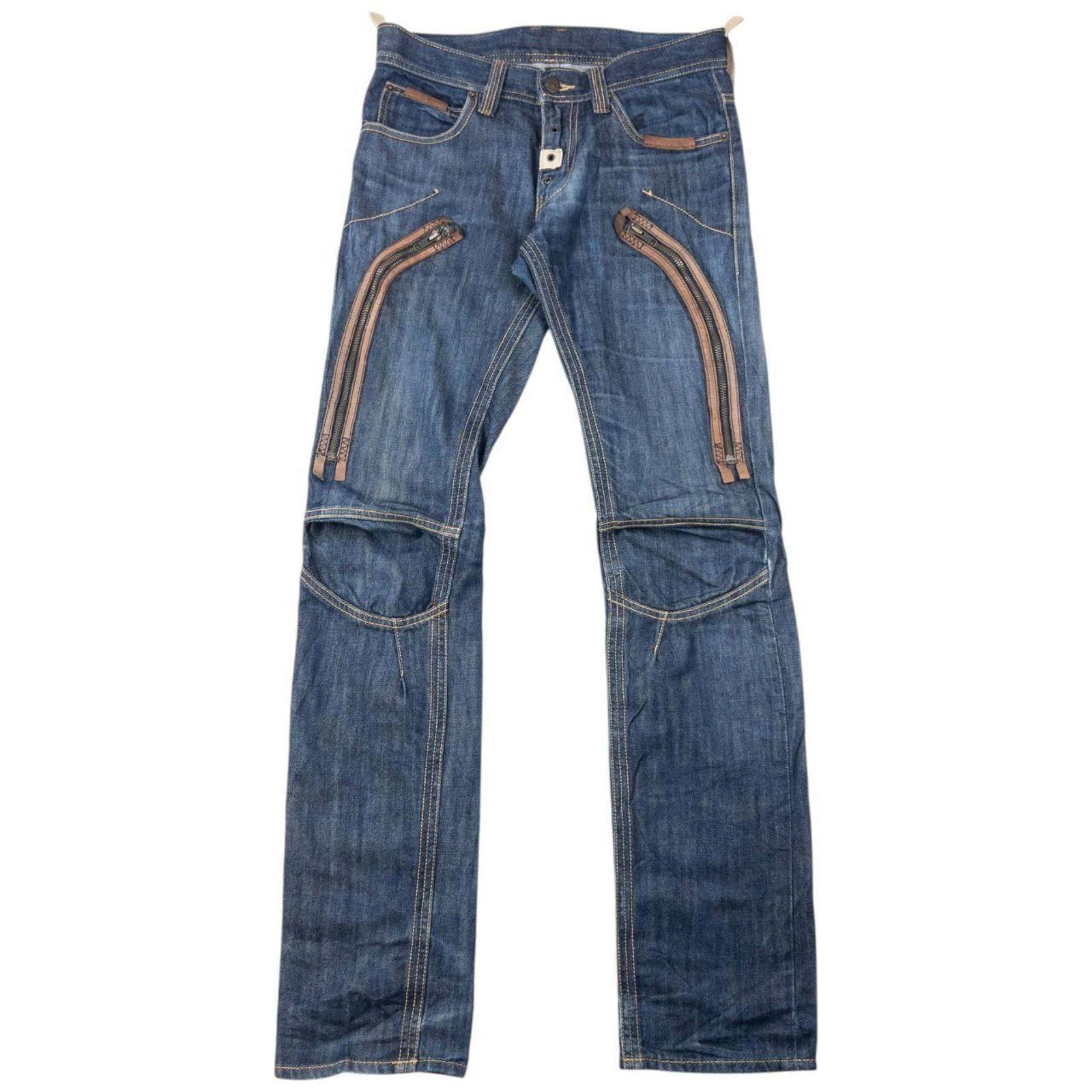 Other Vintage 2000sn PPFM Leather Detail Denim Jeans Size W29 Size US 29 - 1 Thumbnail