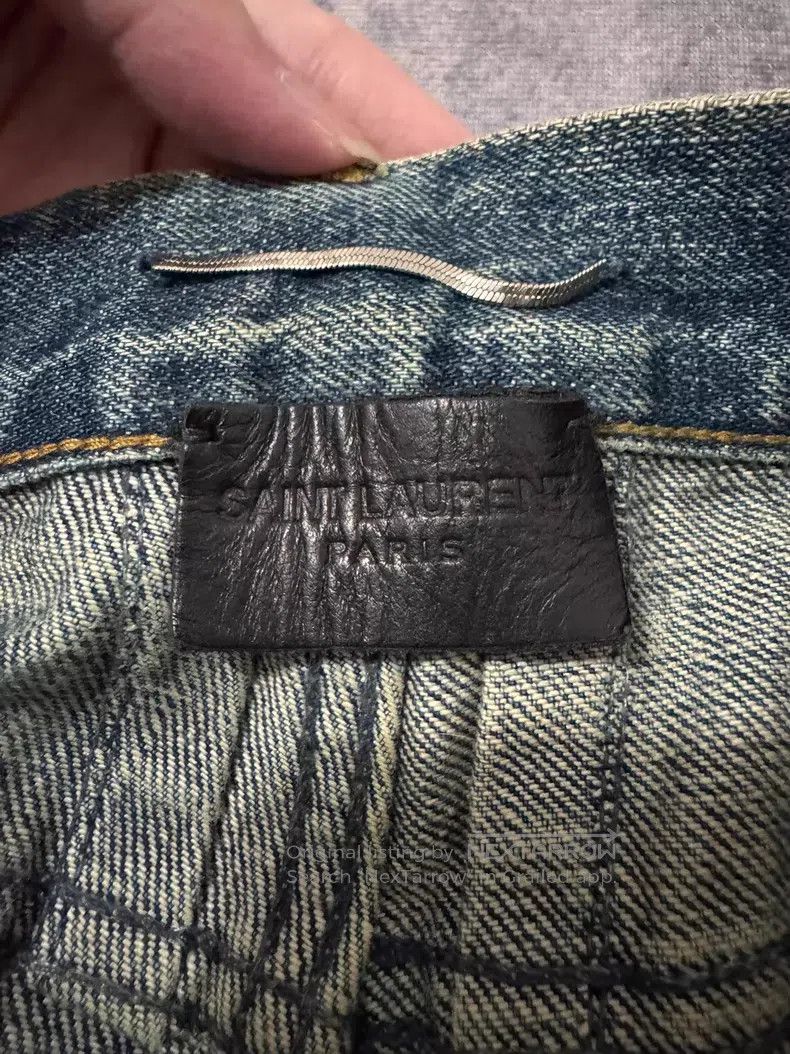Saint Laurent Paris Saint Laurent Paris Light Blue Cat Claw Destroyed Cut Deni Size US 29 - 6 Thumbnail