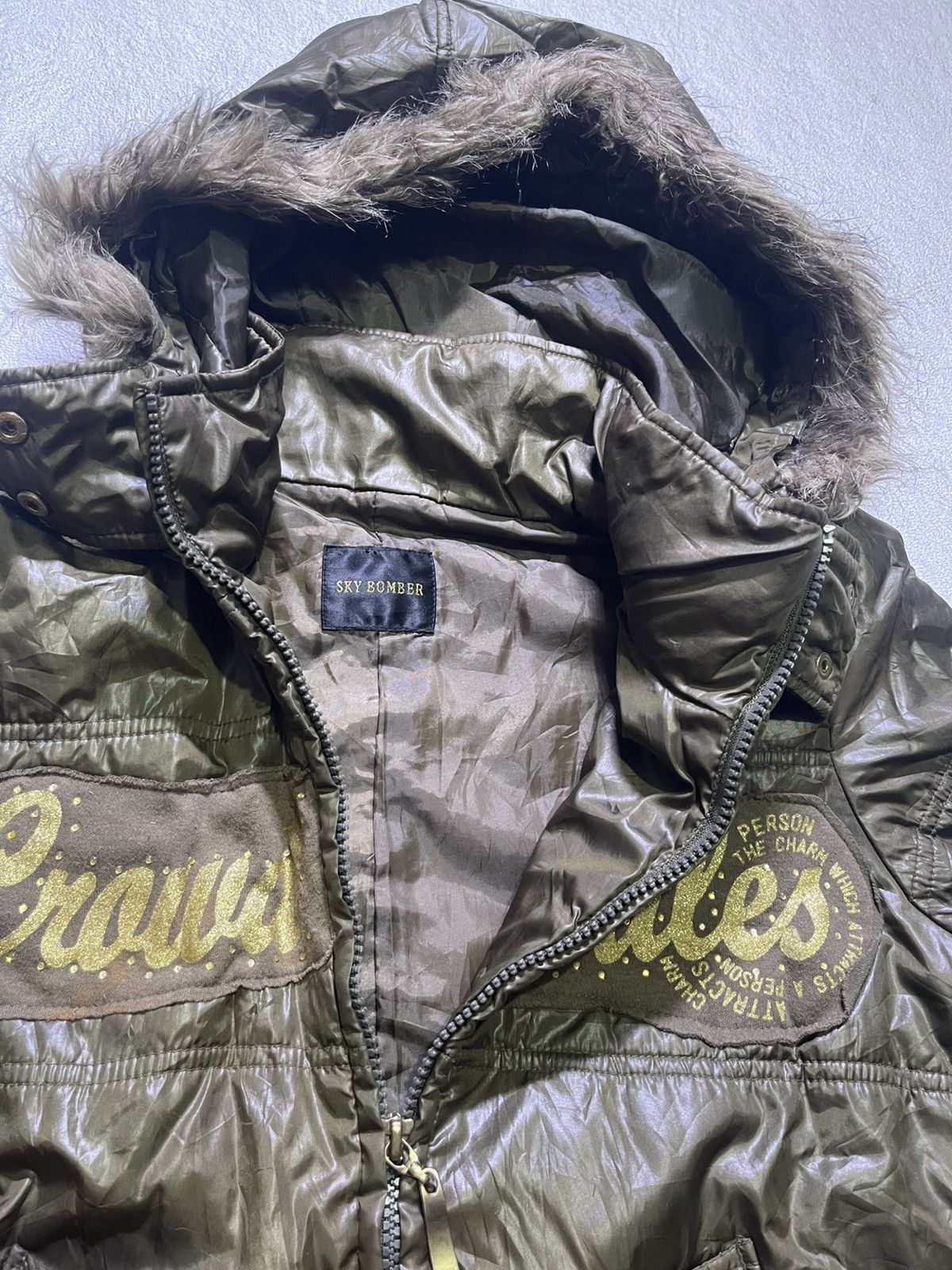 Japanese Brand Y2K SKY BOMBER JACKET with furry hat motif Size US M / EU 48-50 / 2 - 5 Thumbnail