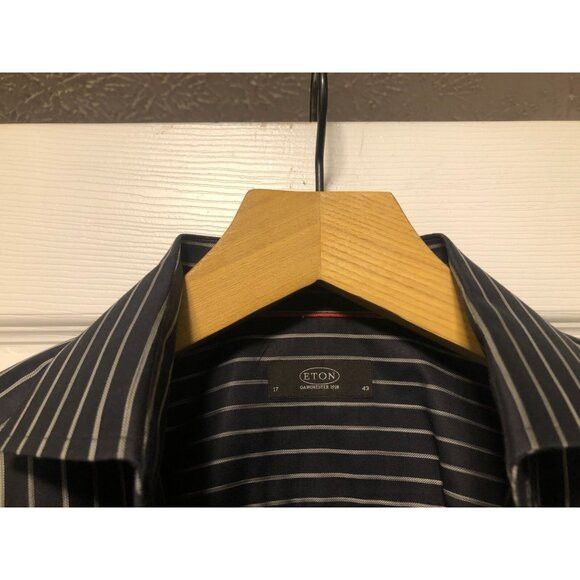 Eton Eton men's black 100%cotton casual shirt size: 17 Size US XL / EU 56 / 4 - 5 Thumbnail