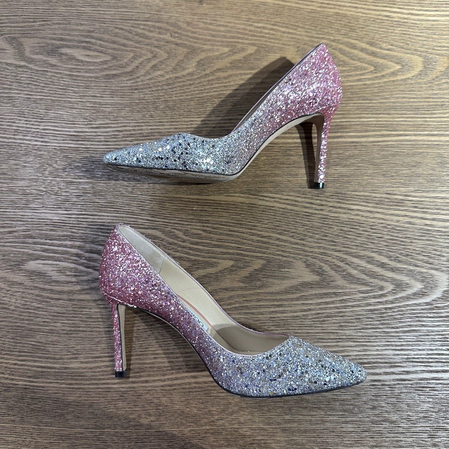 Jimmy Choo Jimmy Choo mar669 silver glitter heels 36.5 Size US 6 / IT 36 - 6 Thumbnail