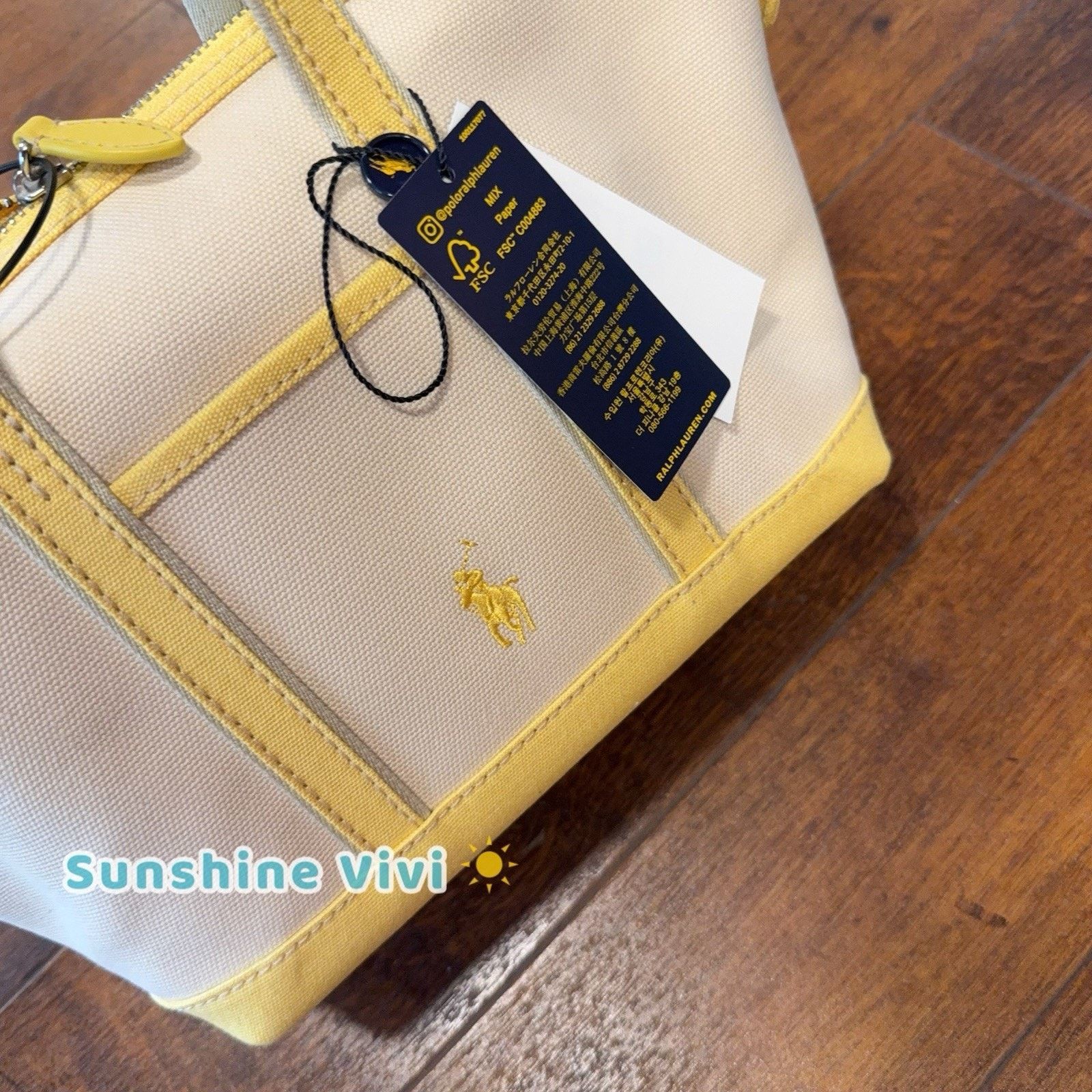 Polo Ralph Lauren NWT Polo Ralph Lauren Canvas Tote Bag Crossbody Cam Yellow Size ONE SIZE - 2 Thumbnail