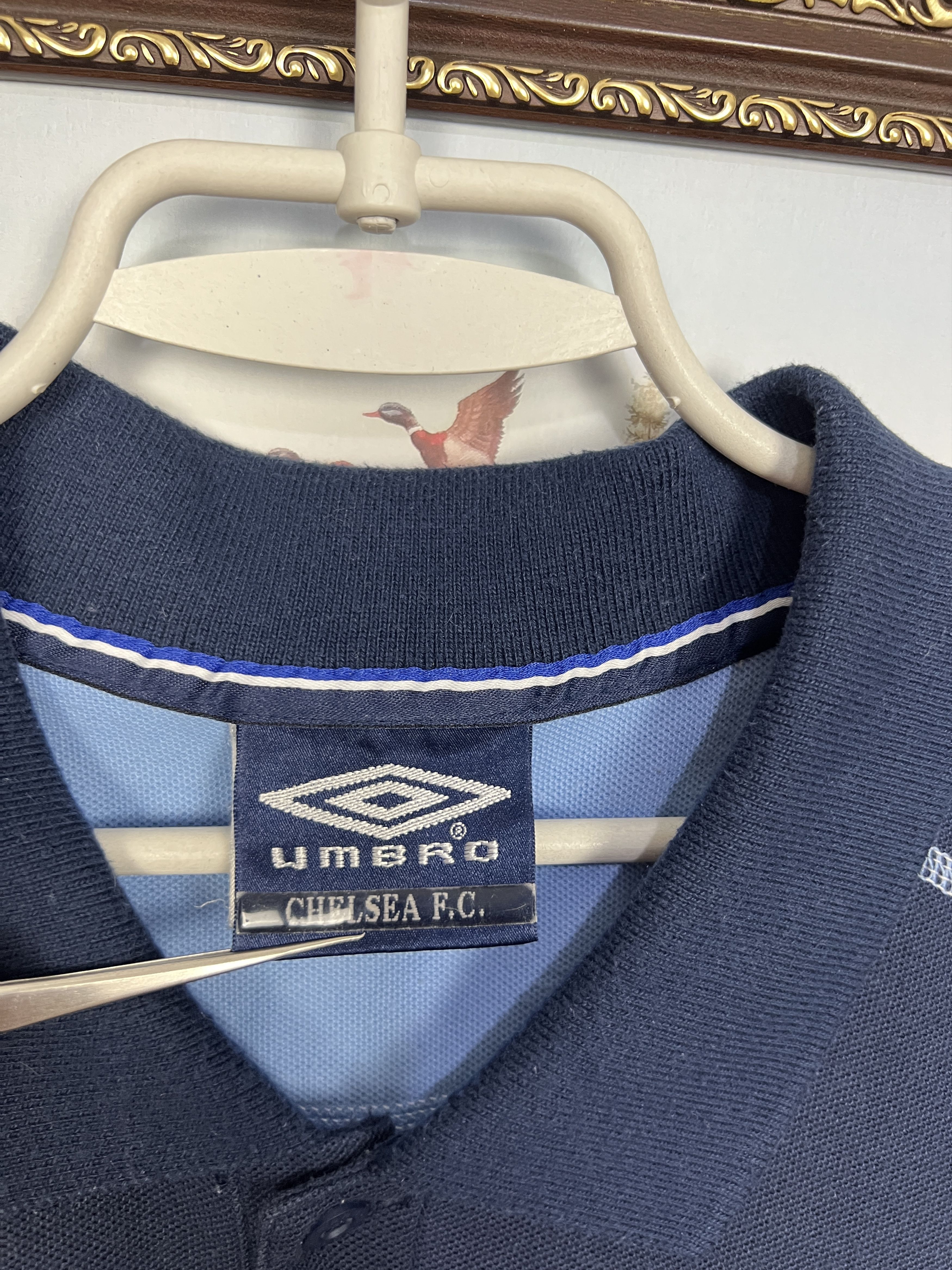 Umbro Vintage Chelsea Football Polo Shirt Soccer Train Jersey Size US XXL / EU 58 / 5 - 6 Thumbnail