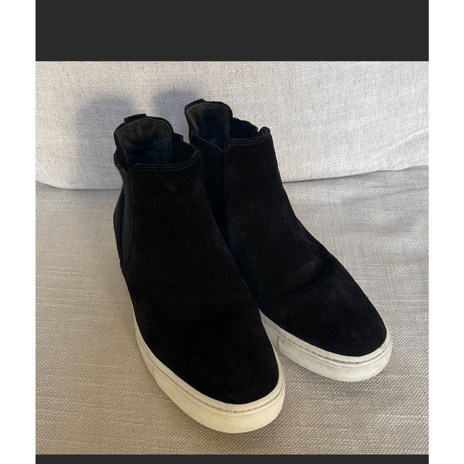Designer × Vince Vince Newlyn Black Suede High Top Sneaker Boots Size US 7 / IT 37 - 2 Thumbnail