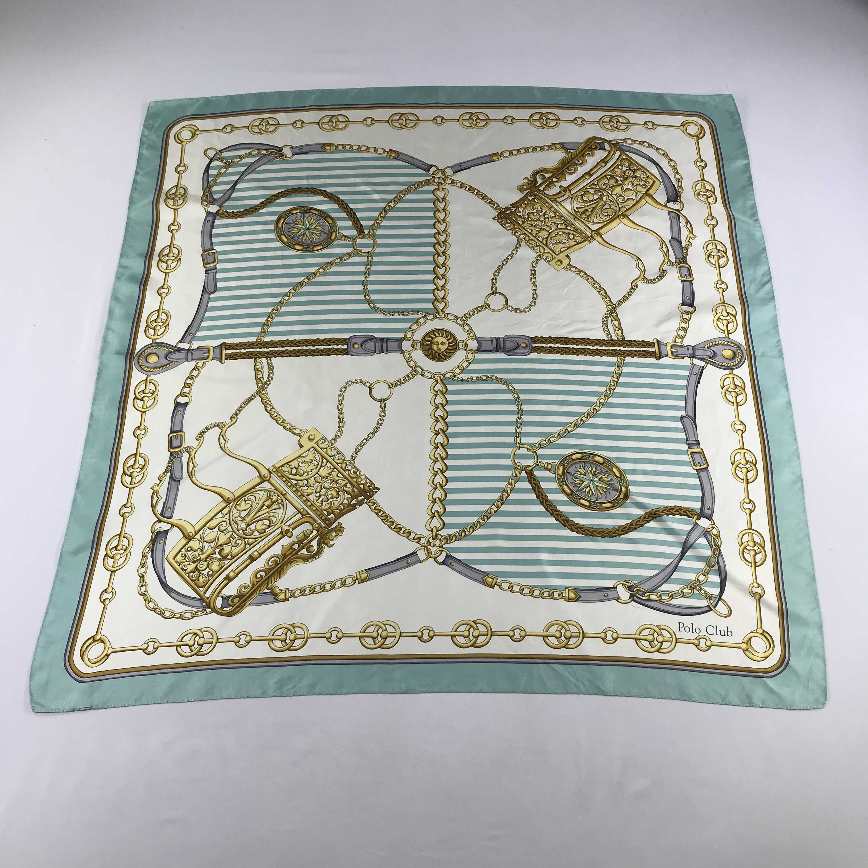 Japanese Brand Luxury Polo Club Silk Scarf M194 Size ONE SIZE - 2 Thumbnail