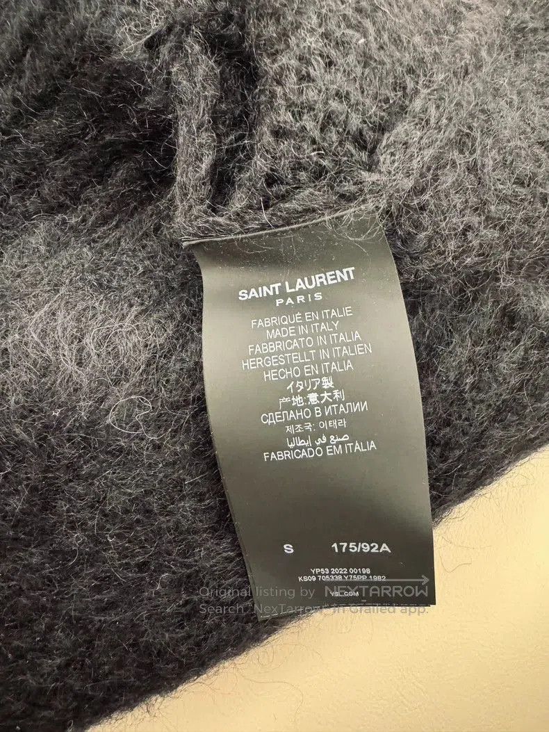 Saint Laurent Paris Saint Laurent 23SS Black and White Mohair Sweater. Size US S / EU 44-46 / 1 - 5 Thumbnail