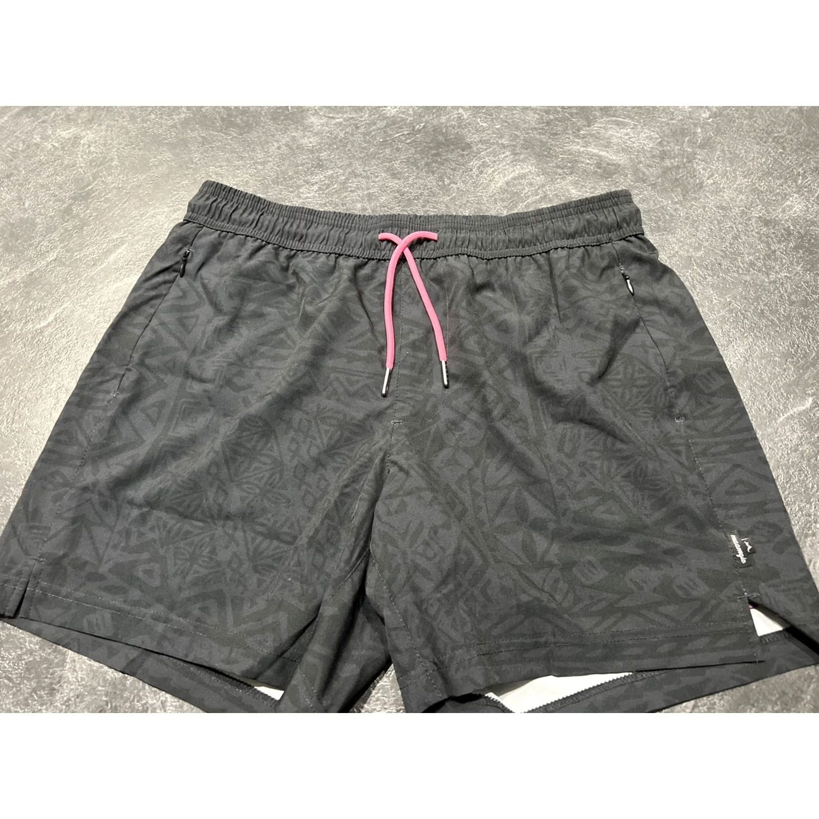 Vintage Maagmic Swim Trunks Maagmic Printed Black TribalTime Size M Medium Men Bottom Swimsuit Black Mens Size US 31 - 2 Thumbnail