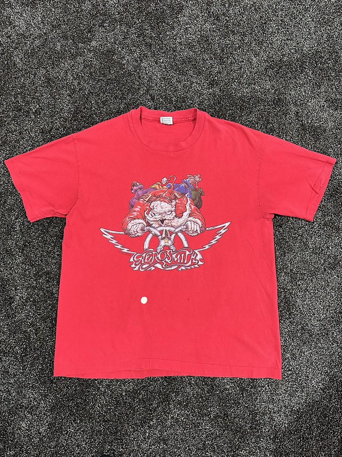 Aerosmith Vintage Aerosmith 1994 Red Cartoon Christmas Biker T-Shirt Size US XL / EU 56 / 4 - 7 Thumbnail