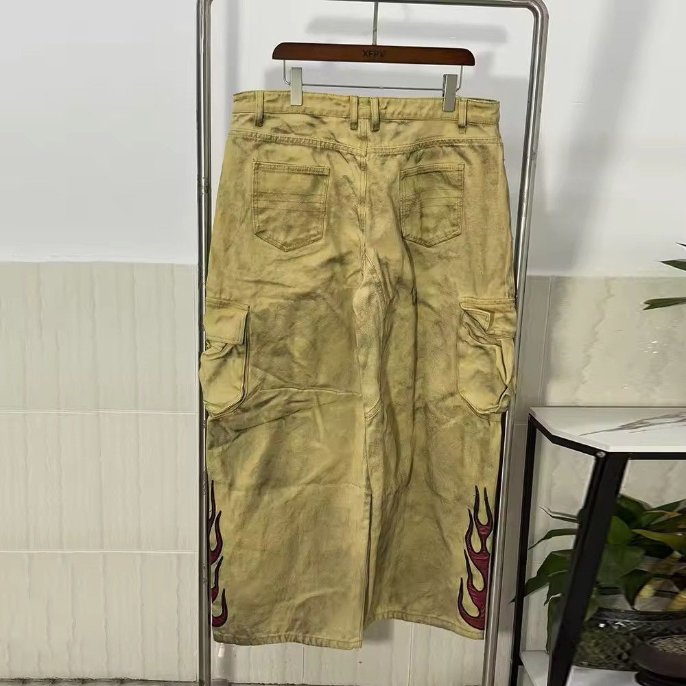 Japanese Brand × Jean Flame Embroidery Wide Leg Dirty Jean Size US 30 / EU 46 - 6 Thumbnail