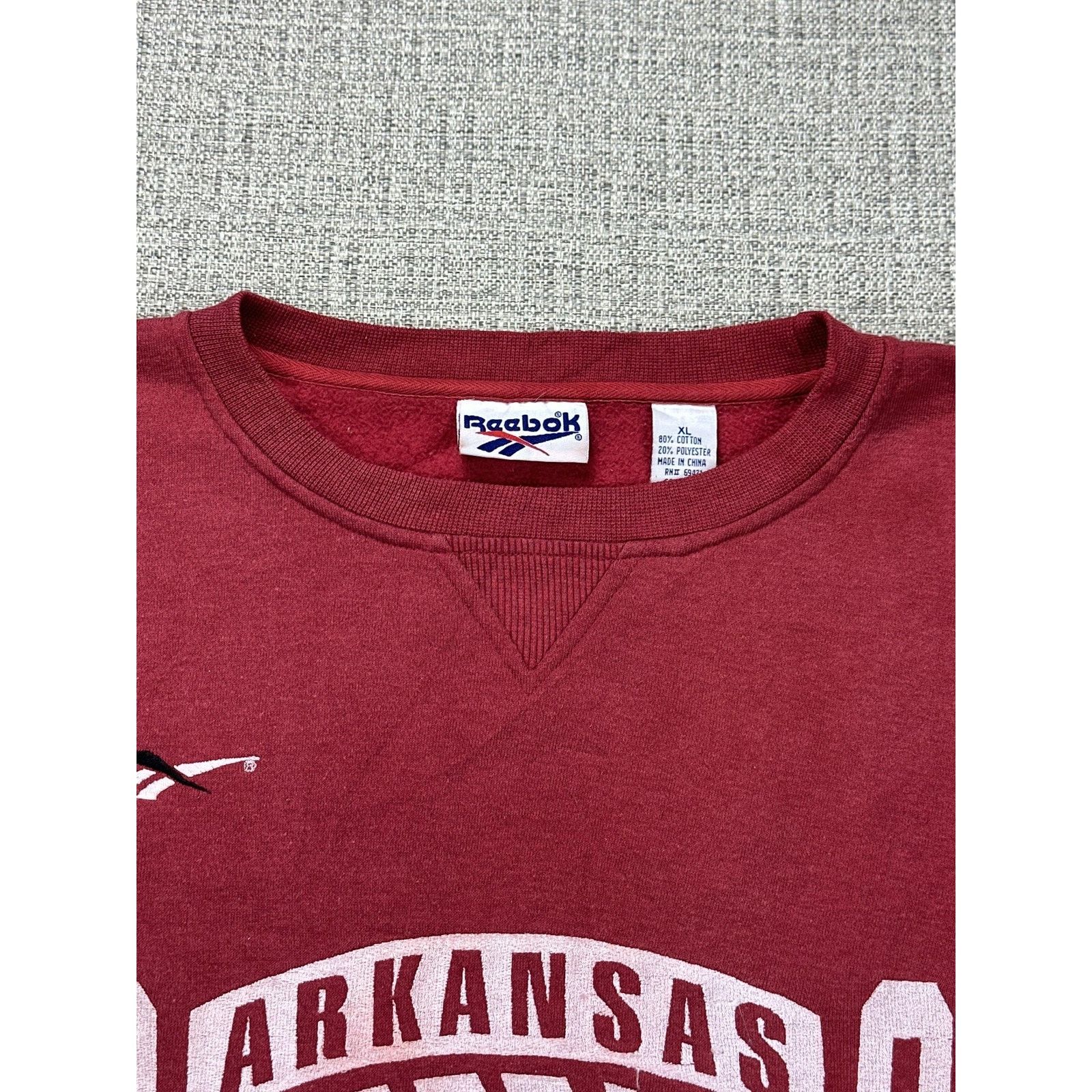 Reebok Arkansas Razorbacks Sweatshirt Mens XL Red Football Reebok Size US XL / EU 56 / 4 - 6 Thumbnail