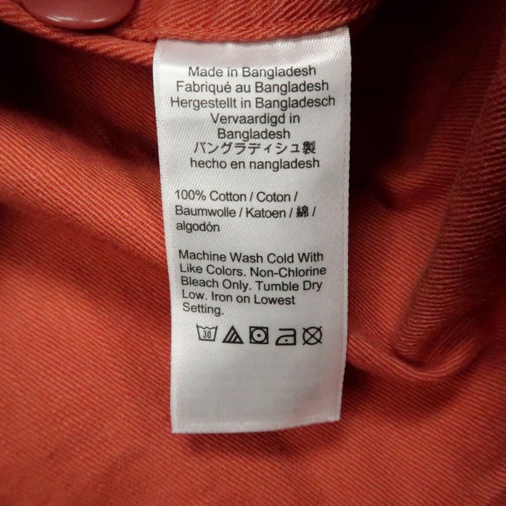 Wallace & Barnes Wallace & Barnes Shirt Mens Medium Orange Garment Dyed Seaside Twill Workshirt Size US M / EU 48-50 / 2 - 5 Thumbnail