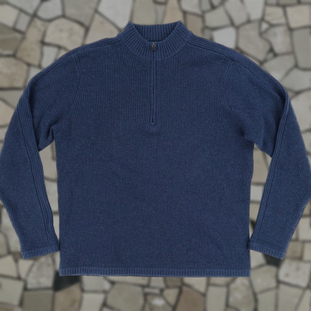 The Territory Ahead The Territoy Ahead 1/4 Zip Pullover Cashmere Lambswool Navy Blue Men's L Shirt Size US L / EU 52-54 / 3 - 1 Thumbnail