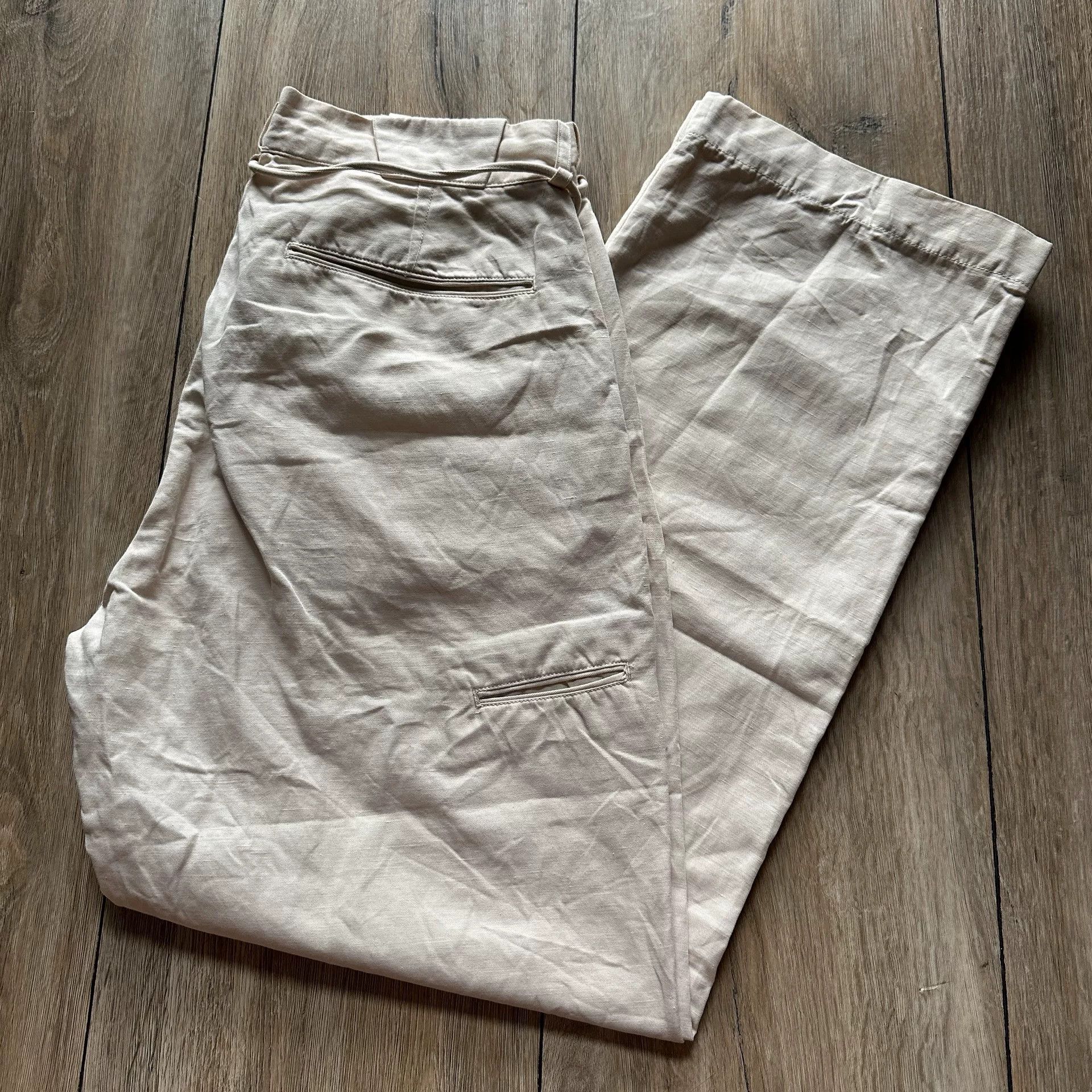 Old Joe OLD JOE Cotton Linen Beige Pants Size US 32 / EU 48 - 1 Thumbnail