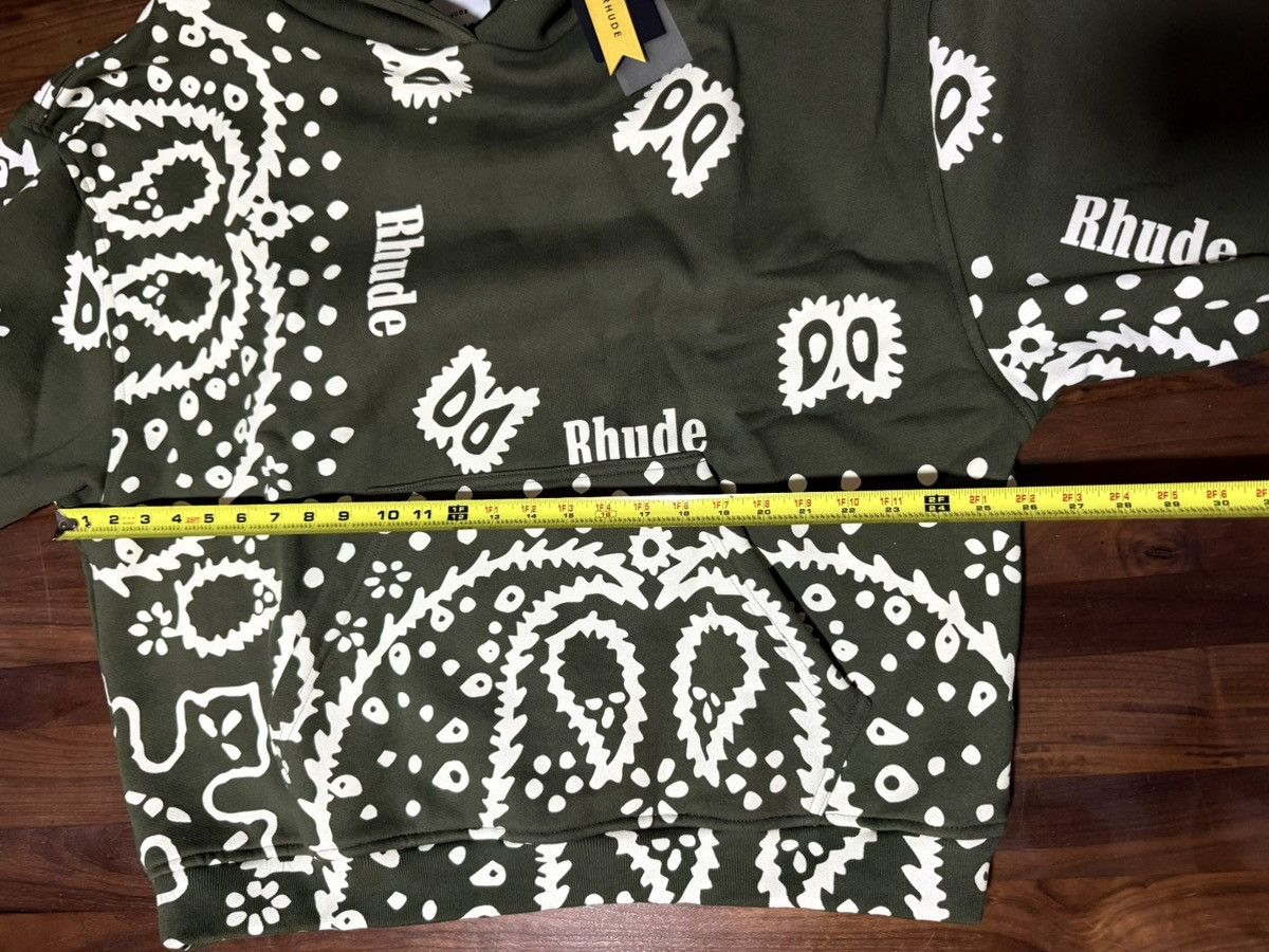 RHUDE Bandana-Print Hoodie Green Hooded Sweatshirt Size