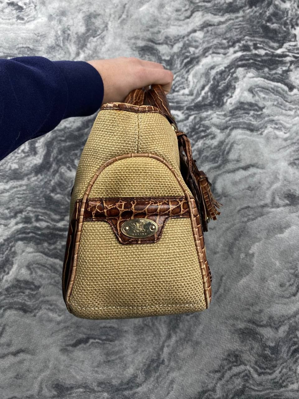 Celine Celine Linen Handbag Women Beige Size ONE SIZE - 6 Thumbnail