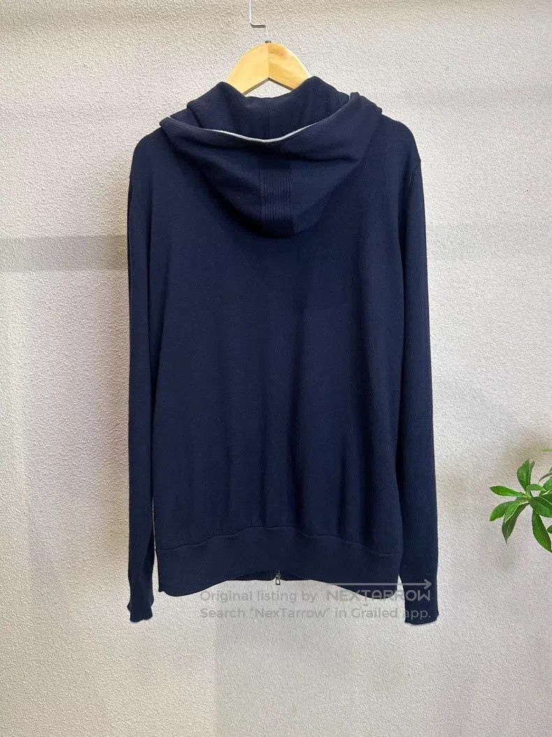Loro Piana Loro Piana Navy blue hooded zipper knit jacket Size US M / EU 48-50 / 2 - 2 Thumbnail