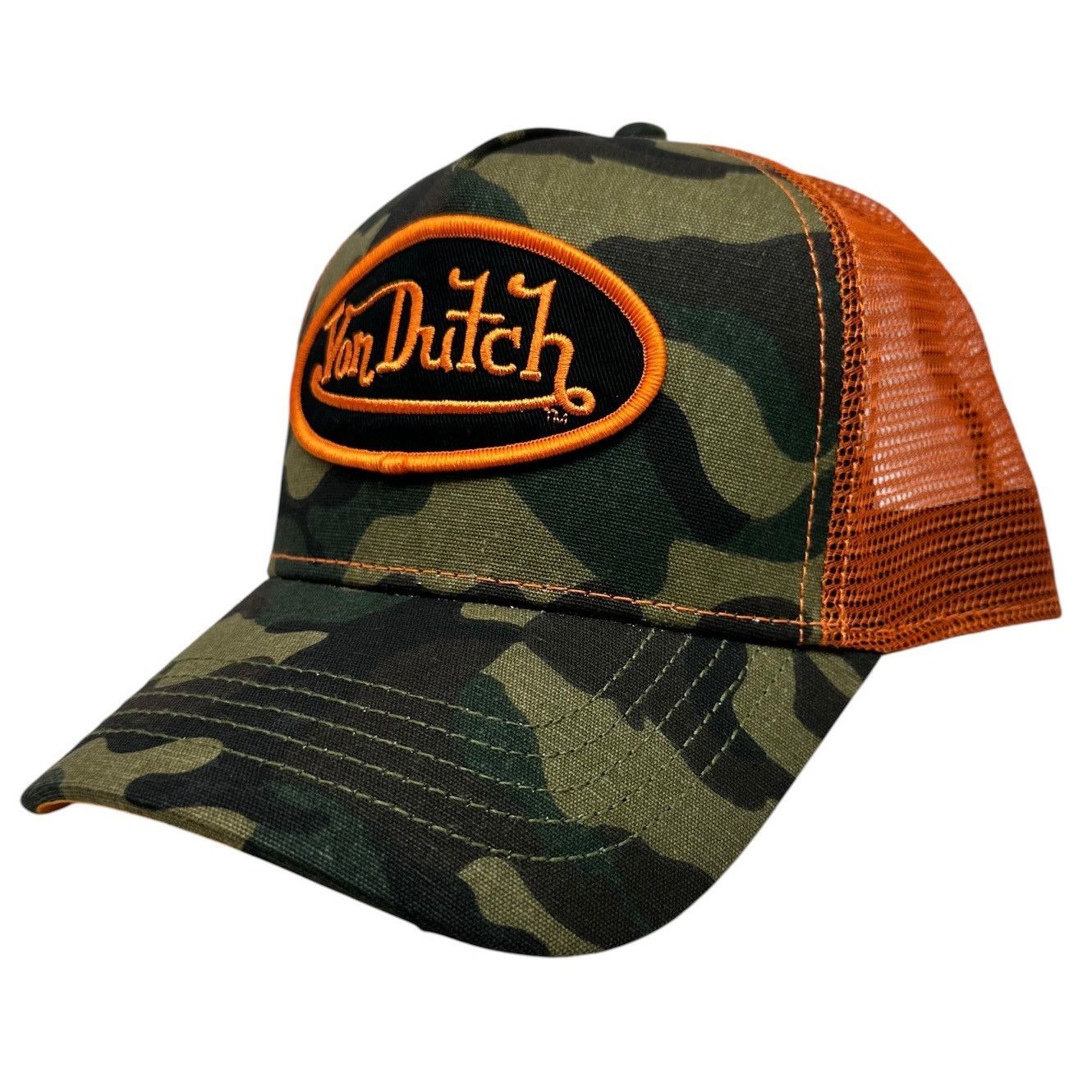 Von Dutch Von Dutch Trucker Hat Orange Camo Snapback Cap Size ONE SIZE - 1 Thumbnail