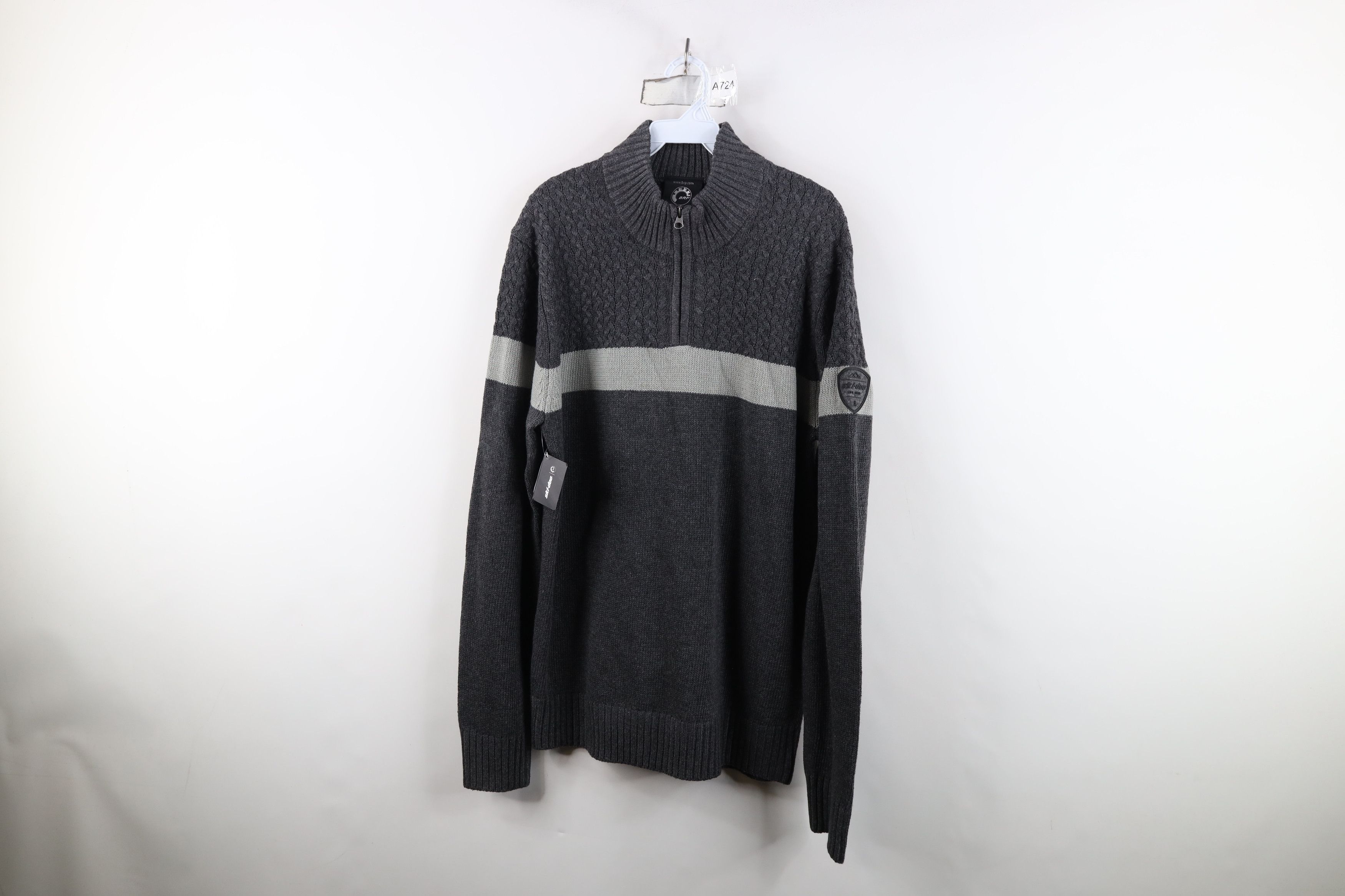 Vintage New Ski-Doo BRP Wool Blend Knit Clubhouse Half Zip Sweater Size US L / EU 52-54 / 3 - 1 Thumbnail