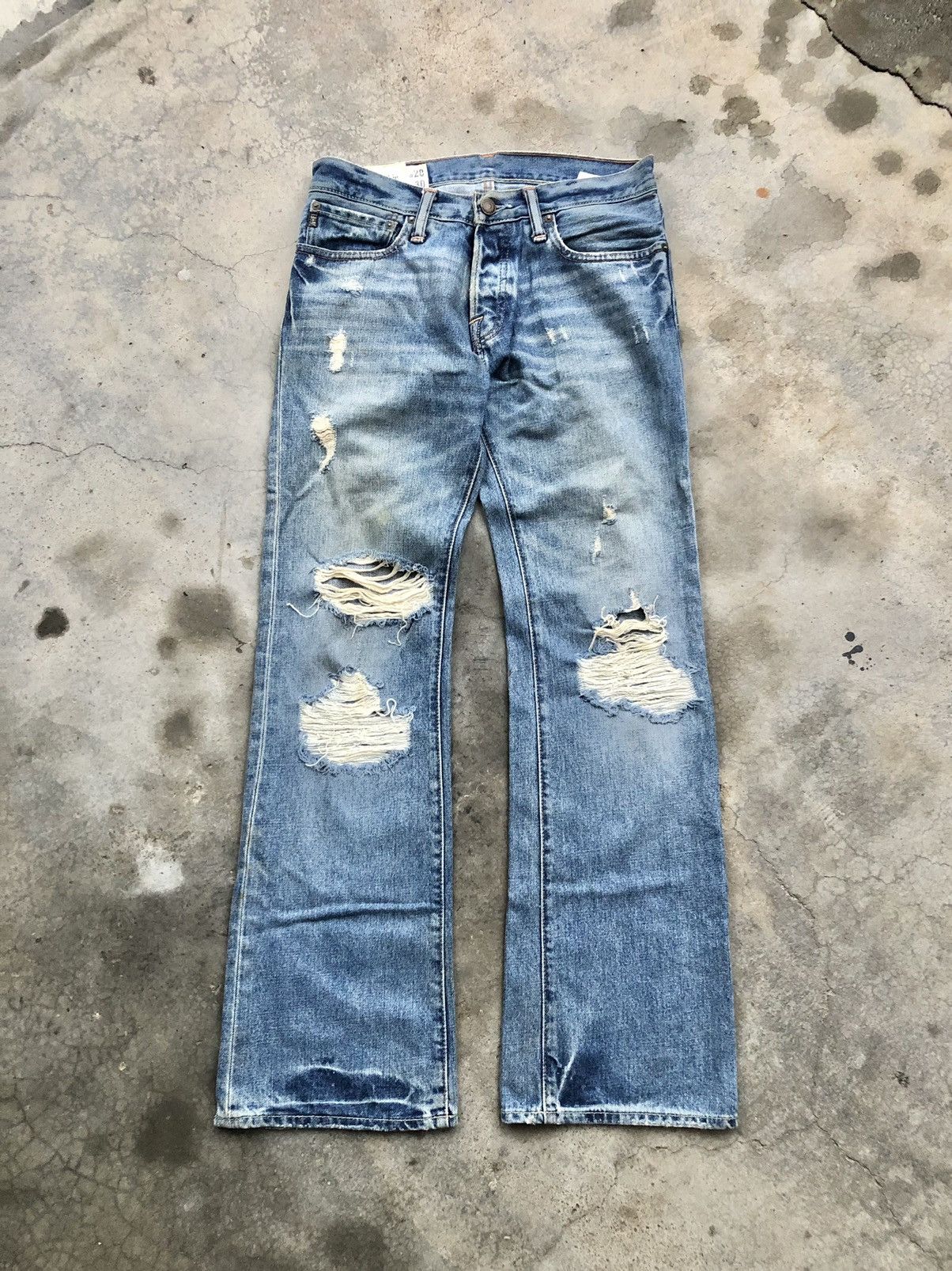 Abercrombie & Fitch BOOTCUT FLARED A&F DISTRESSED DENIM Size US 31 - 1 Thumbnail