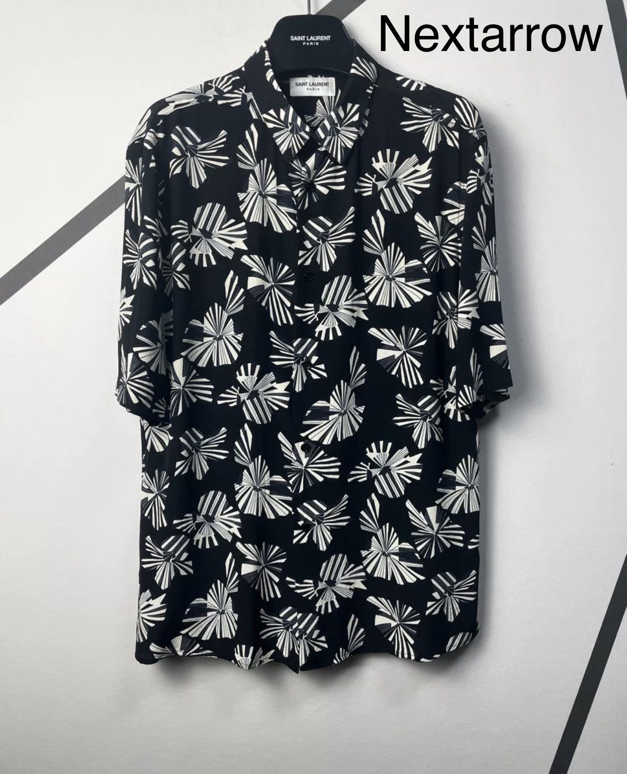 Saint Laurent Paris × Yves Saint Laurent Saint laurent slp 23ss new origami silk short-sleeved shirt Size US M / EU 48-50 / 2 - 1 Thumbnail