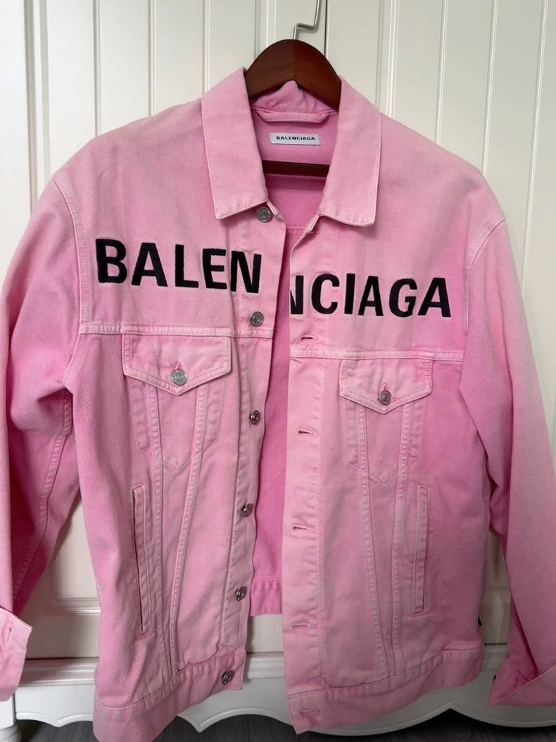 Pink Balenciaga Denim Jacket | Grailed