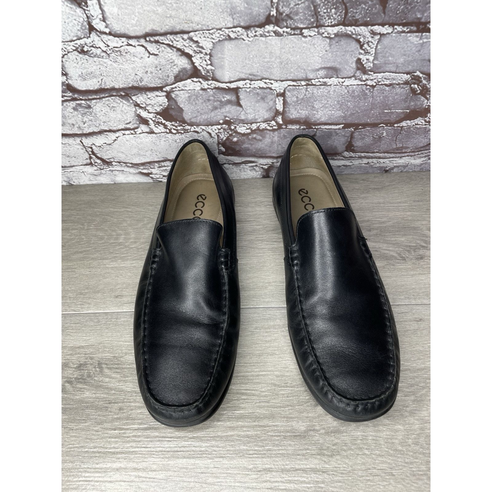Ecco ECCO Black Leather Driving Loafers Mens Size 44 US 10-10.5 C Size US 11 / EU 44 - 12 Thumbnail