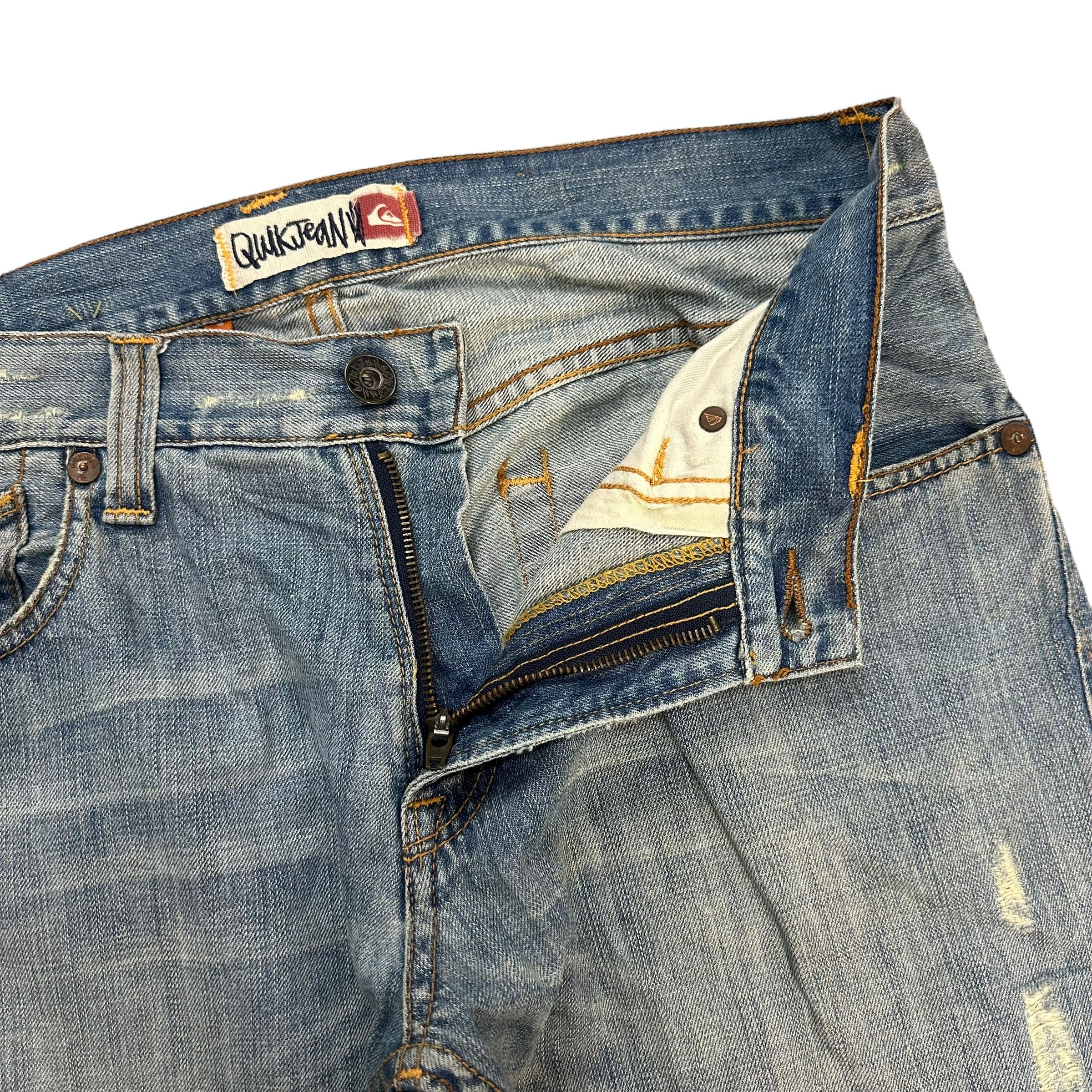 Quiksilver QUIKJEAN STRAIGHT FIT DISTRESS DENIM PANT #8862-032 Size US 34 / EU 50 - 4 Thumbnail